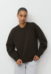 Cozy Sweatfleece Perfect Crew Sweatshirt - CACAO NIB BROWN