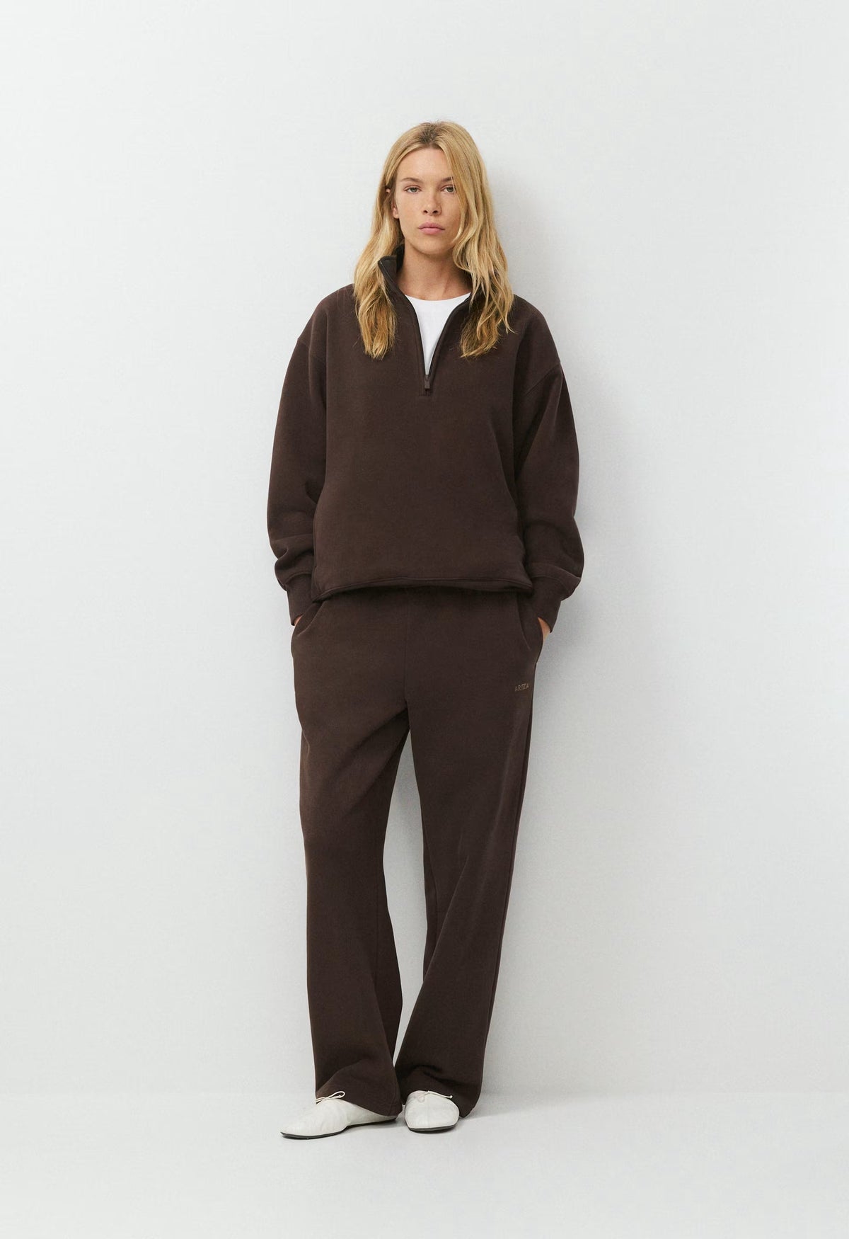 Cozy Sweatfleece Boyfriend 1/2 Zip - RICH MOCHA BROWN