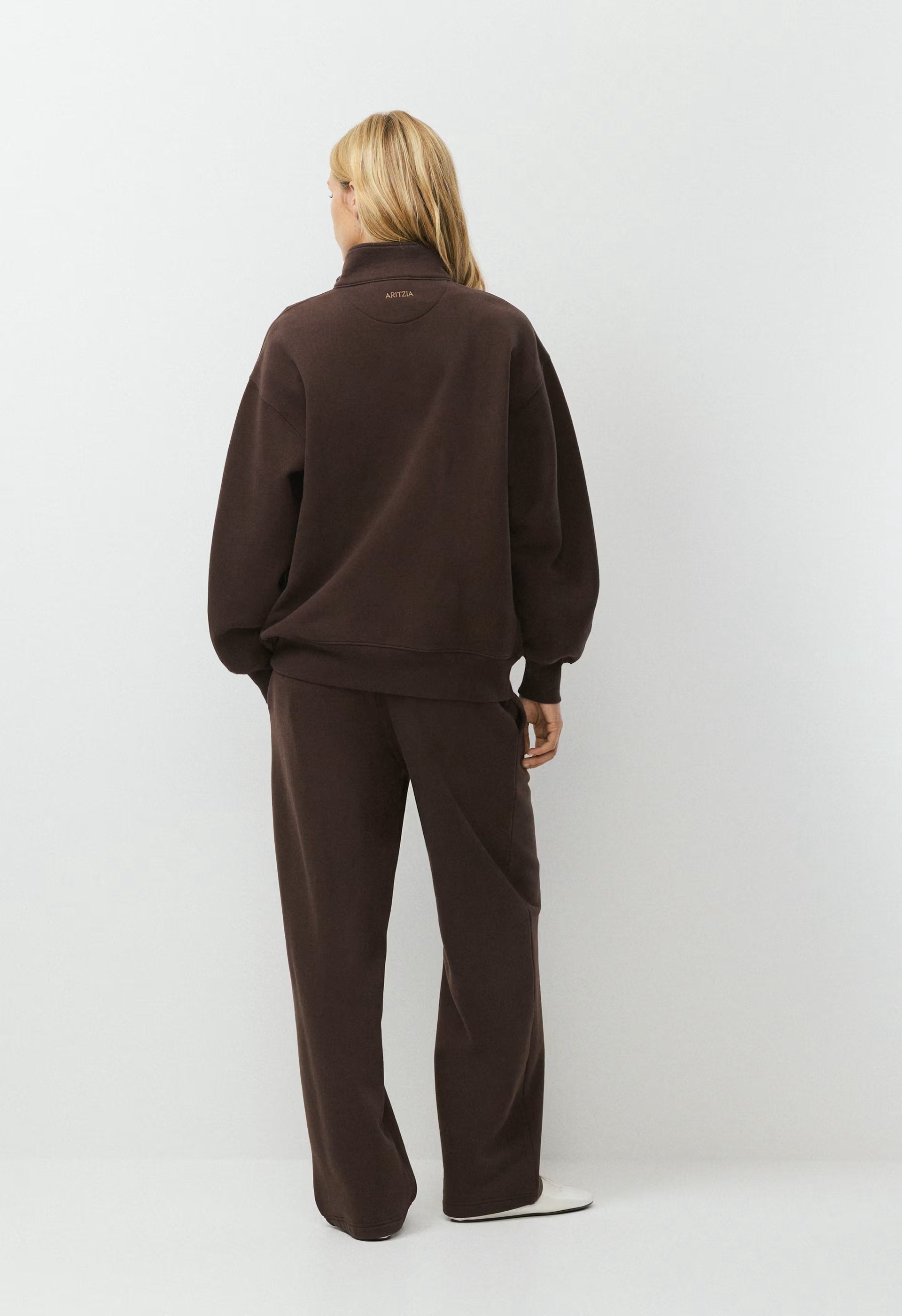 Cozy Sweatfleece Boyfriend 1/2 Zip - RICH MOCHA BROWN