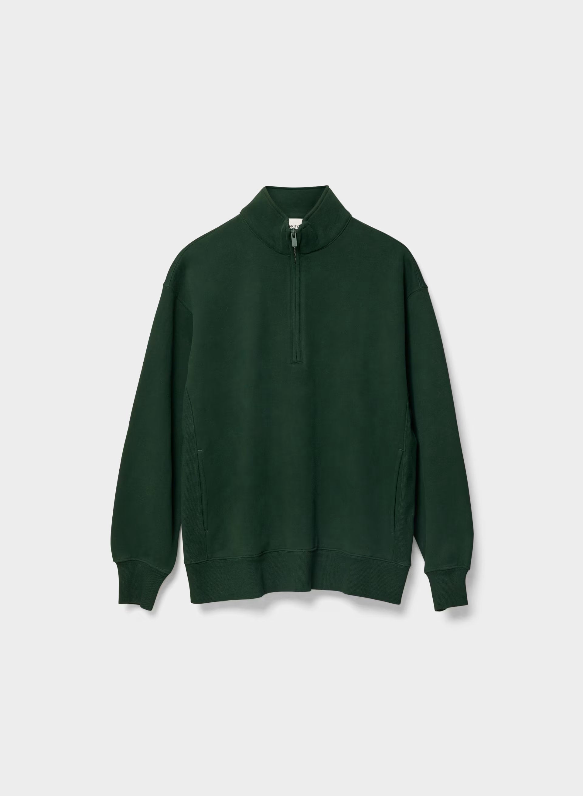 Cozy Sweatfleece Boyfriend 1/2 Zip - FIGTREE GREEN