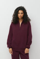 Cozy Sweatfleece Boyfriend 1/2 Zip - GALA PLUM