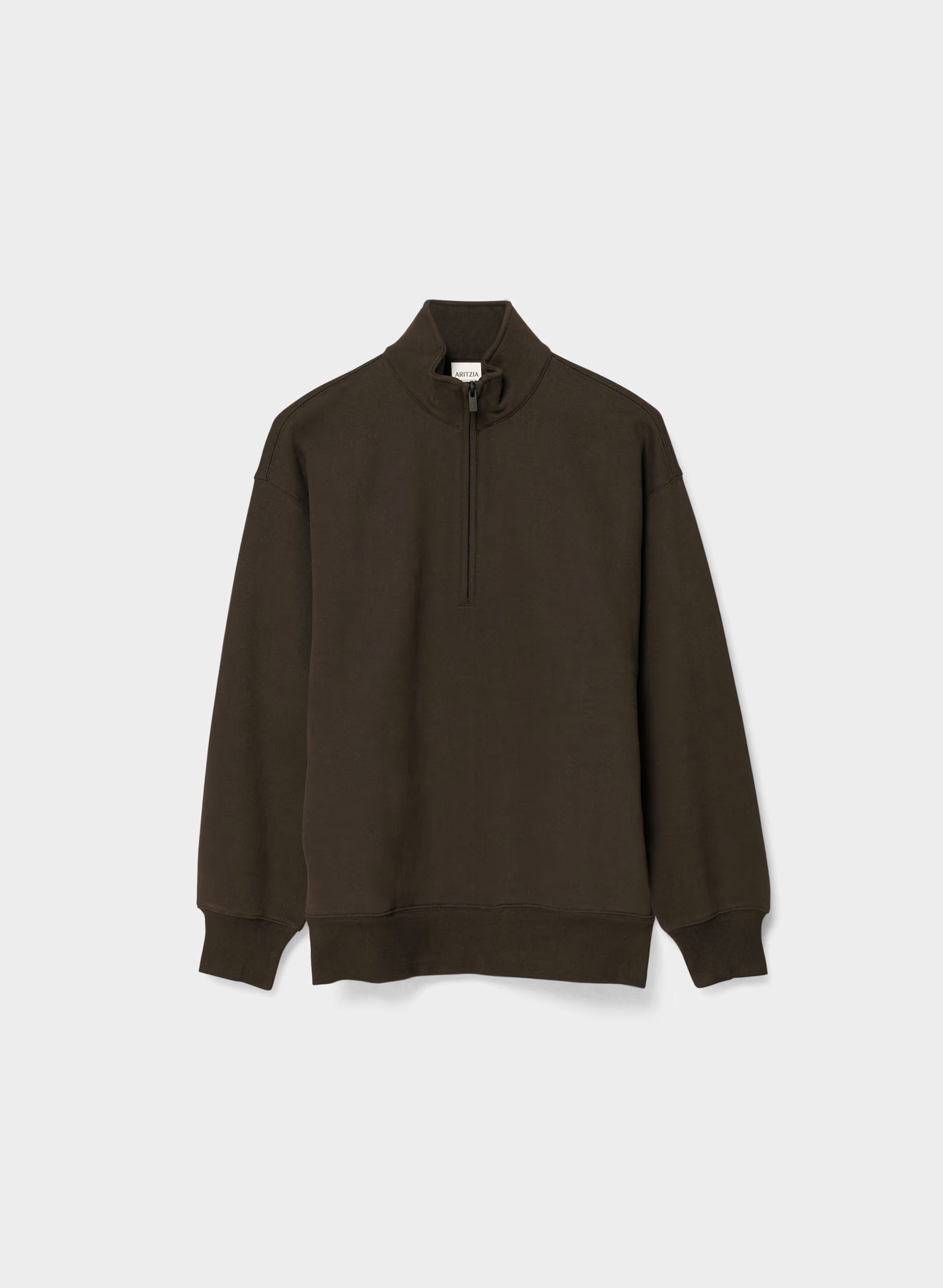 Cozy Sweatfleece Boyfriend 1/2 Zip - CACAO NIB BROWN
