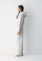 Cozy Sweatfleece Perfect Zip Hoodie - HEATHER CLOUD WHITE