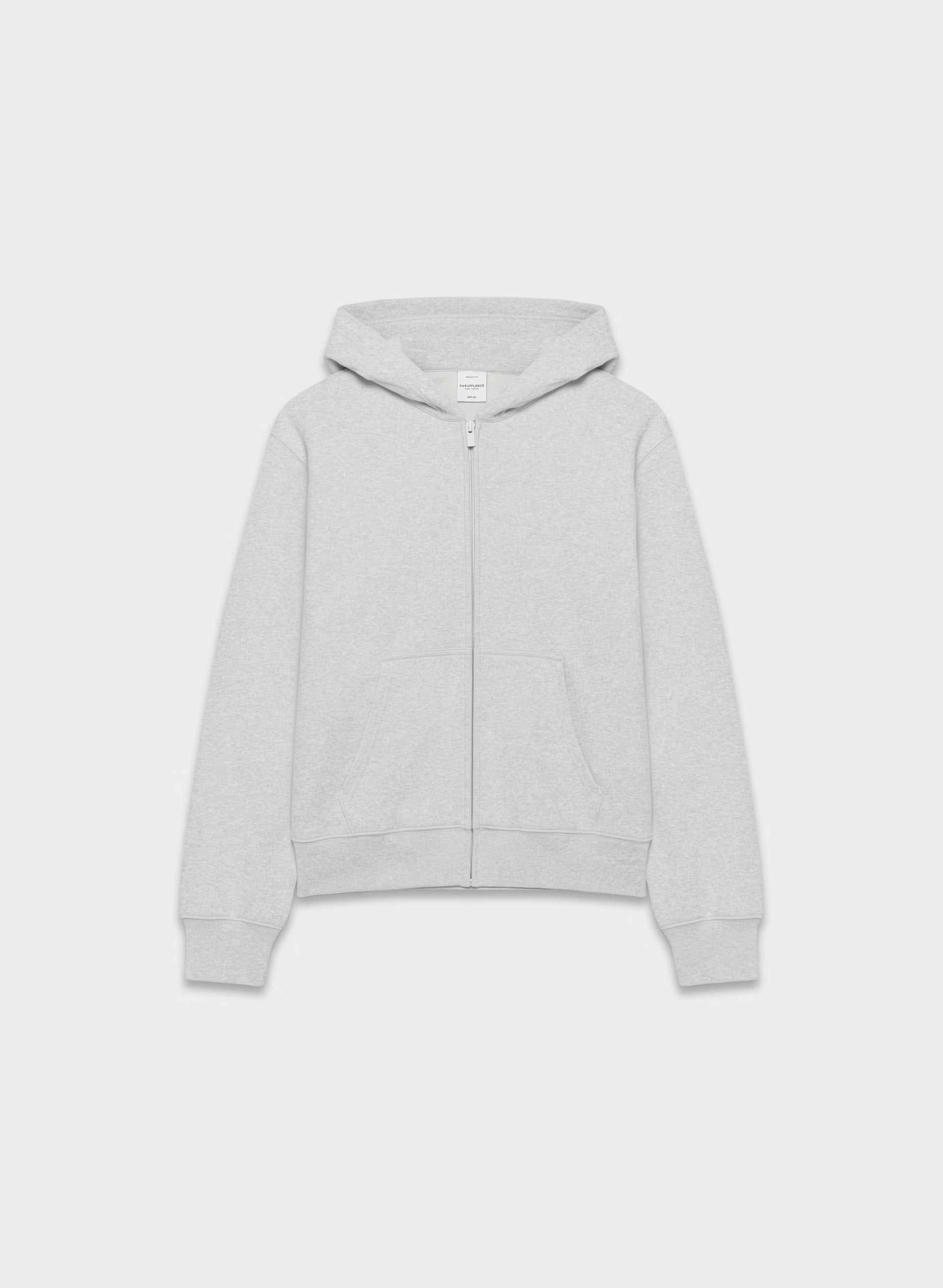 Cozy Sweatfleece Perfect Zip Hoodie - HEATHER CHROME