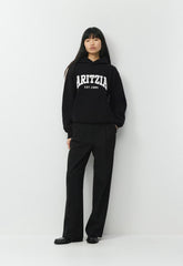 Cozy Sweatfleece Perfect Hoodie - BLACK/LIGHT BIRCH