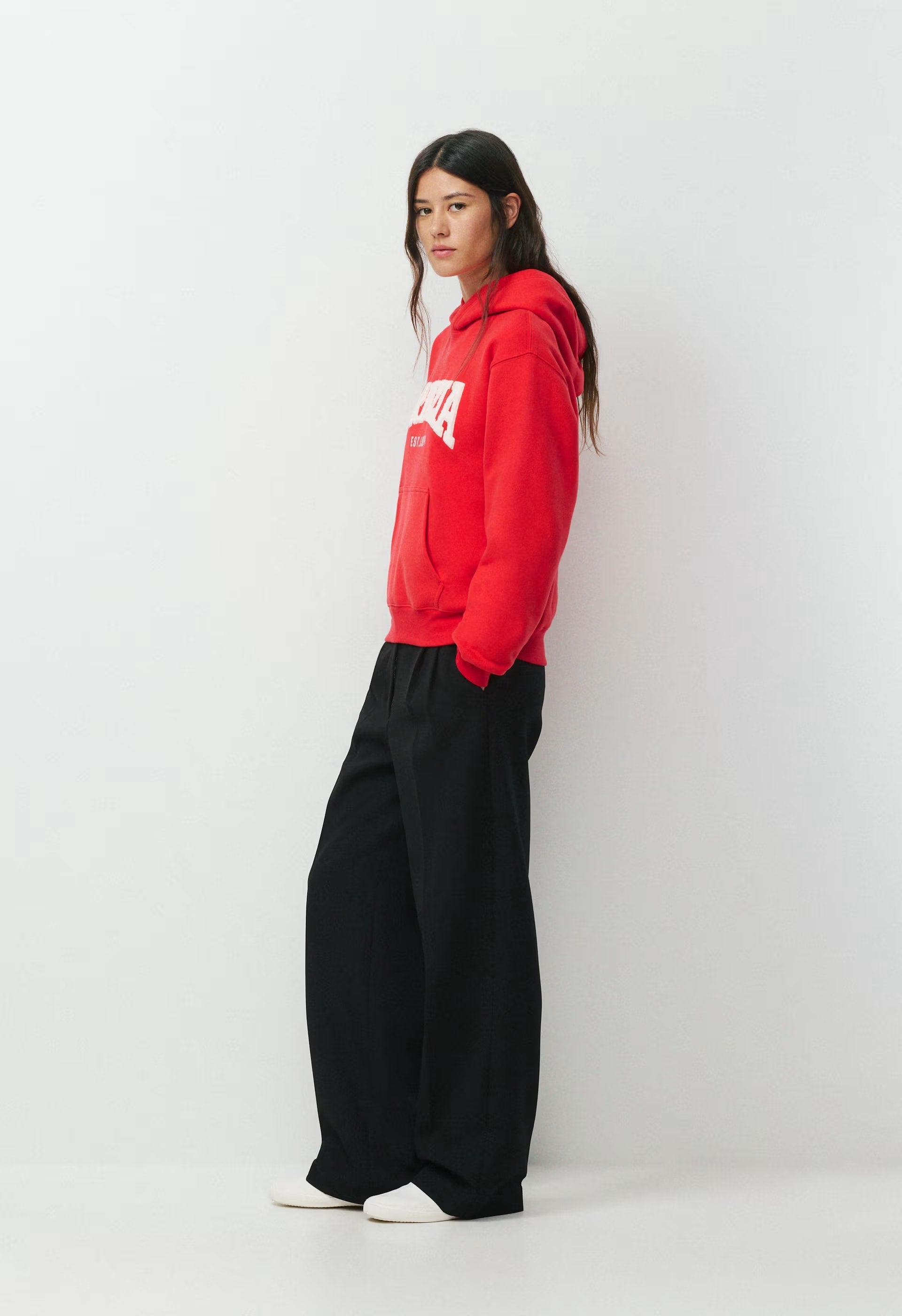 Cozy Sweatfleece Perfect Hoodie - FLSHNG RD /LGHT BRCH