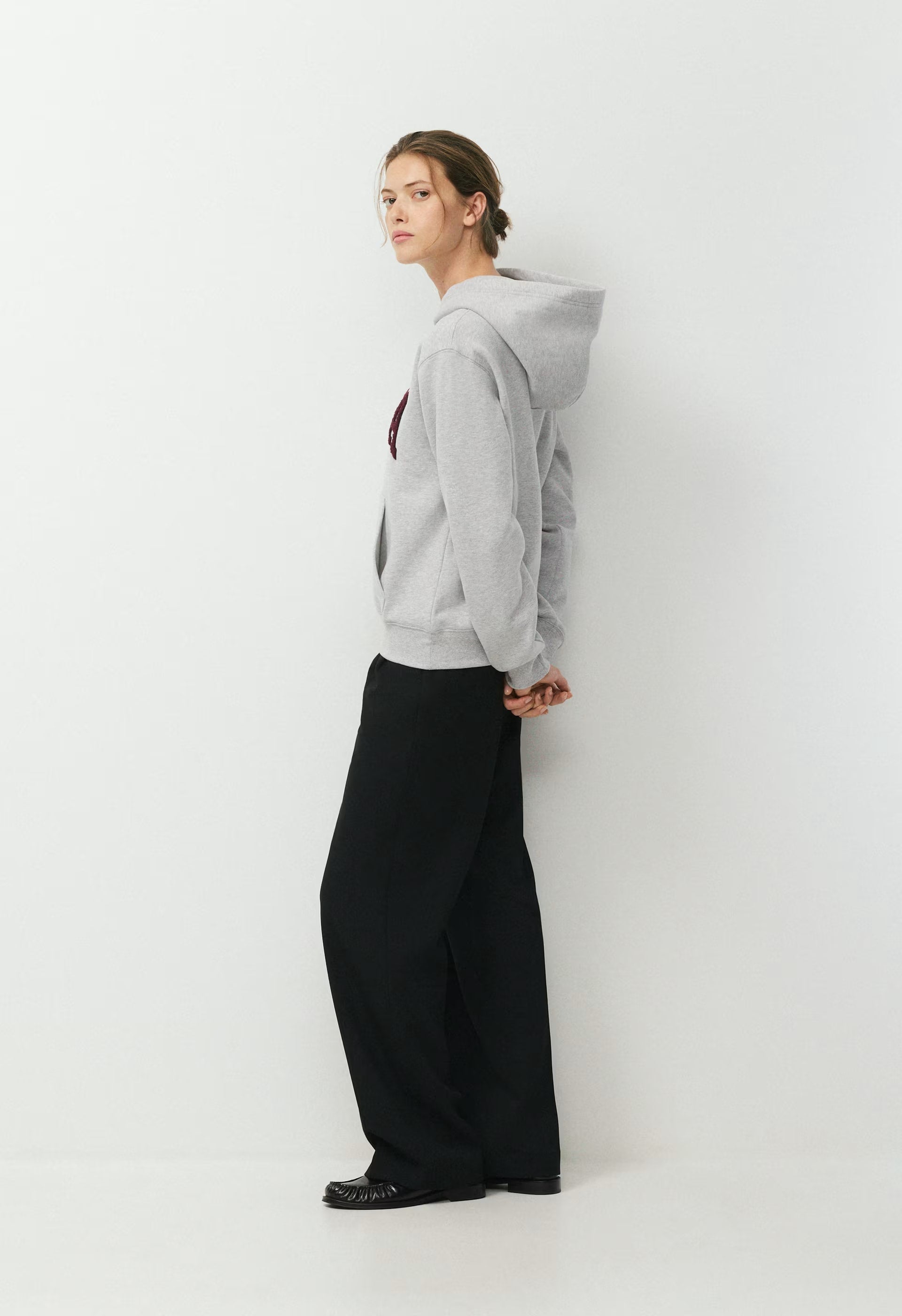 Cozy Sweatfleece Perfect Hoodie - HTHR CHRM/ GL PLUM