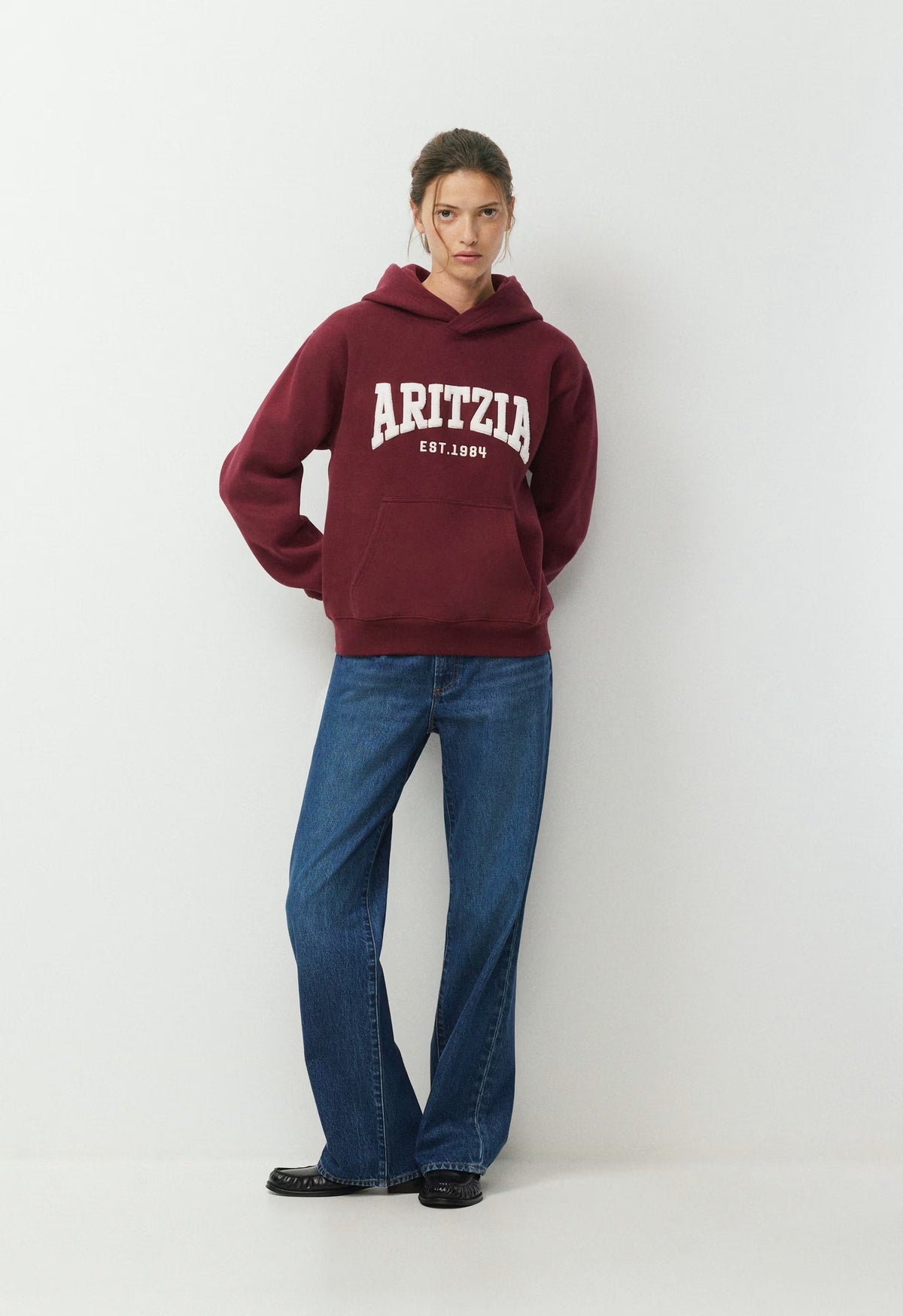 Cozy Sweatfleece Perfect Hoodie - SMAC BURGUNDY/LT BIRCH