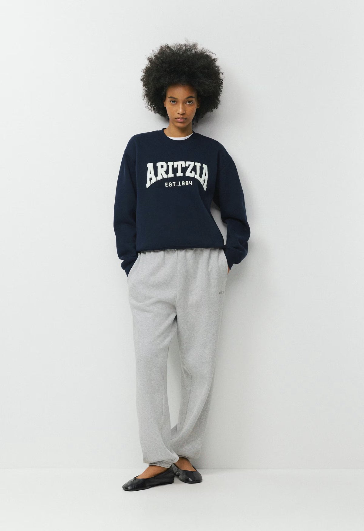 Cozy Sweatfleece Perfect Crew Sweatshirt - ADMIRAL NVY/LT BIRCH