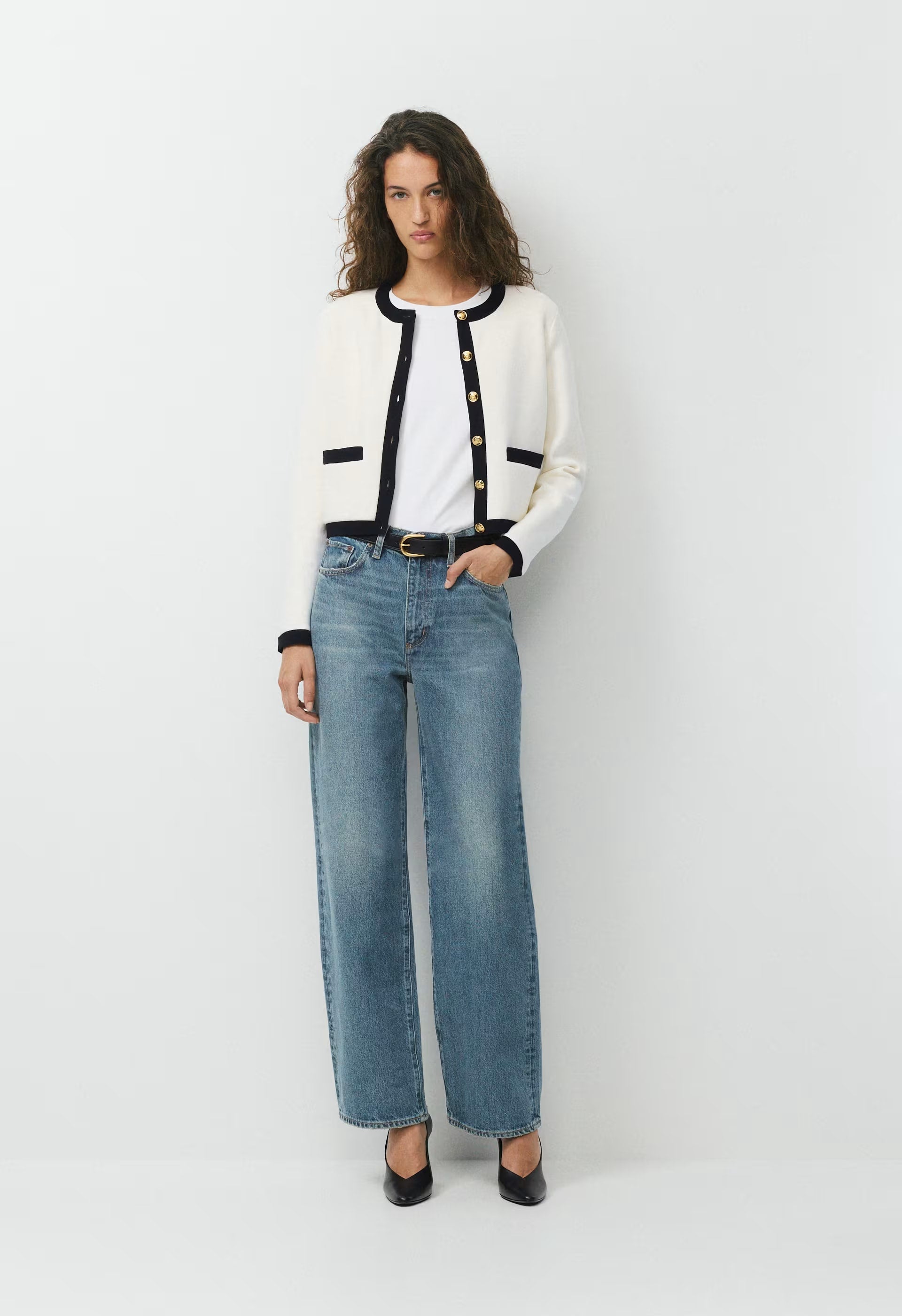 Approach Cardigan - Wonder Yarn - LIGHT BIRCH/BLACK