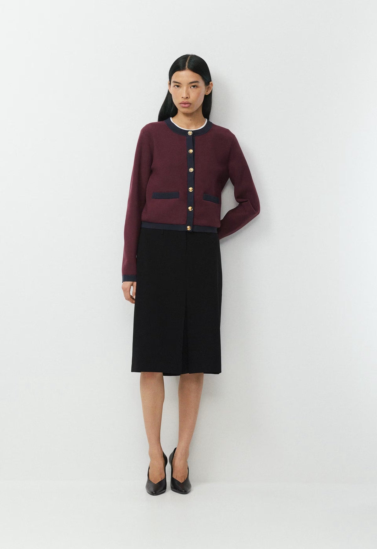 Approach Cardigan - Wonder Yarn - GL PLM/DK NGHT NVY