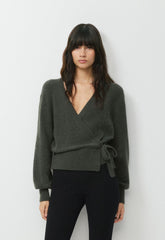 SoftSpoke™ Cassidy Wrap Sweater - FLINT GREEN