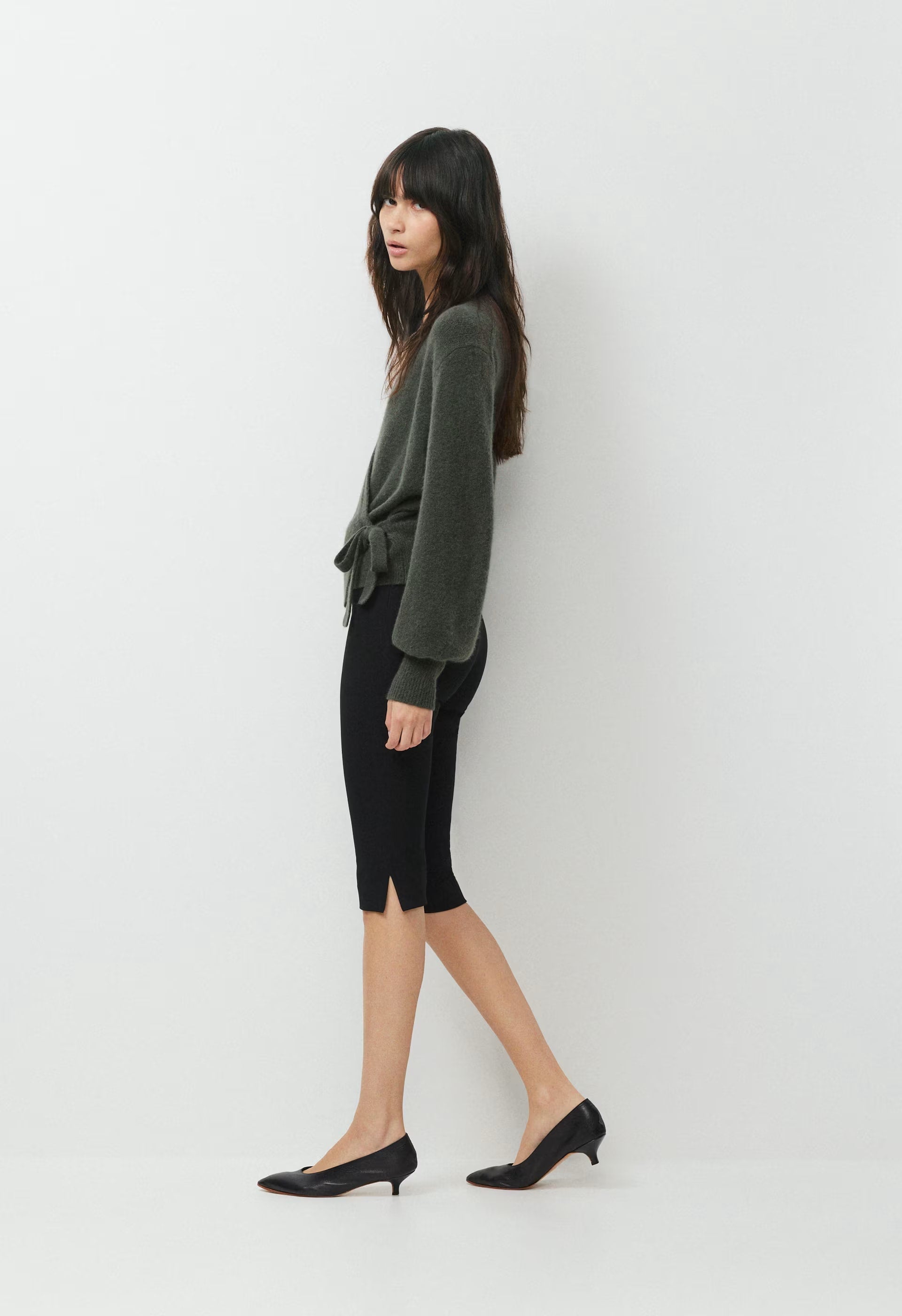 SoftSpoke™ Cassidy Wrap Sweater - FLINT GREEN