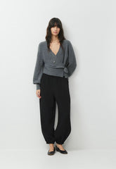 SoftSpoke™ Cassidy Wrap Sweater - HEATHER DARK GREY