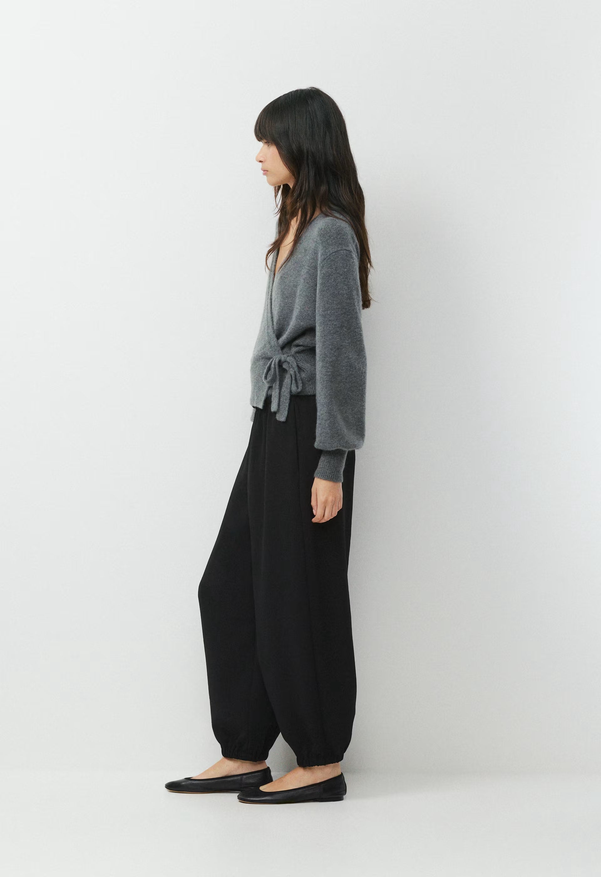 SoftSpoke™ Cassidy Wrap Sweater - HEATHER DARK GREY