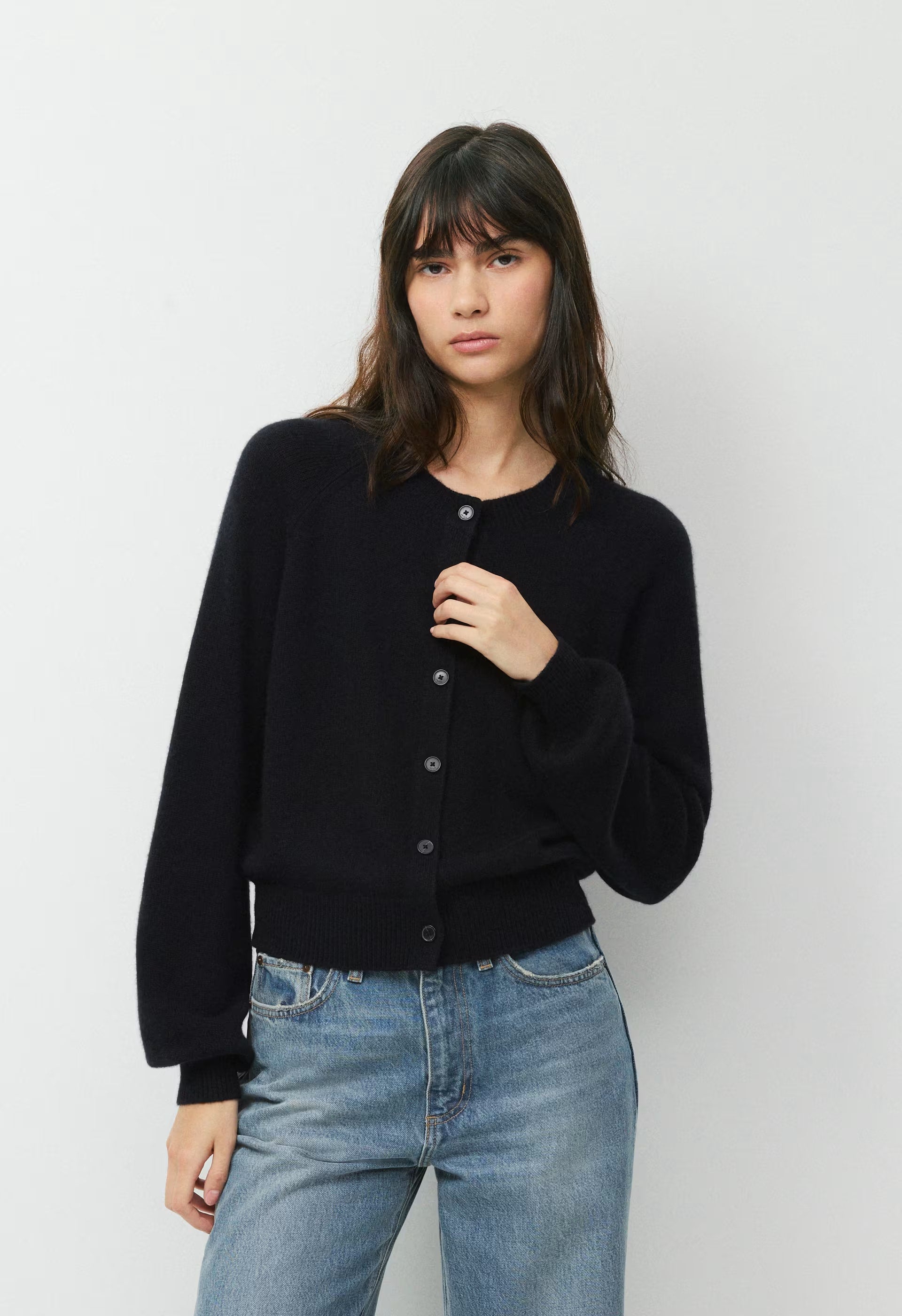 Essential Wool Cashmere London Cardigan - BLACK