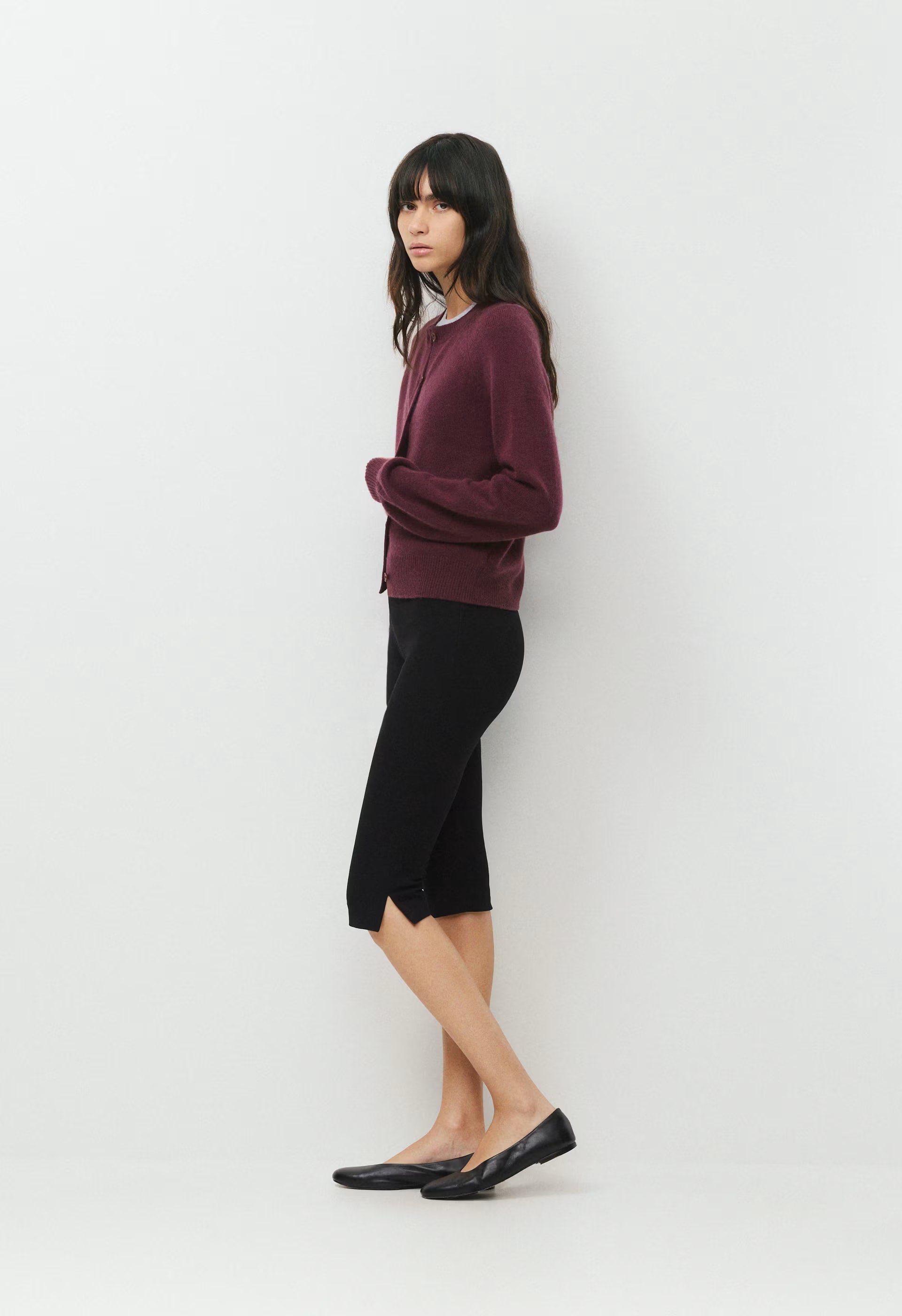 Essential Wool Cashmere London Cardigan - GALA PLUM
