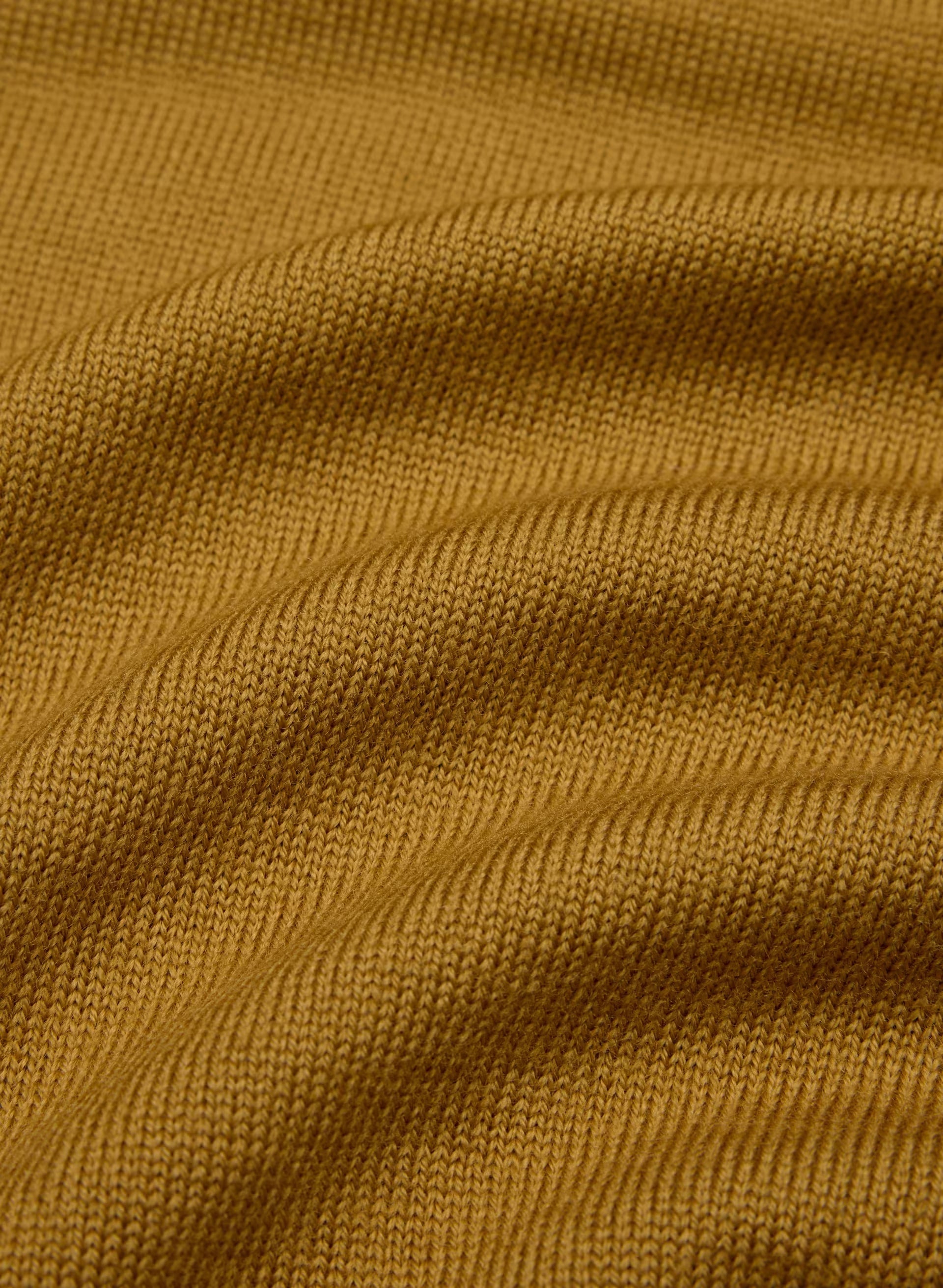 Bare Merino Wool Aspect Polo Sweater - SHERRY OCHRE