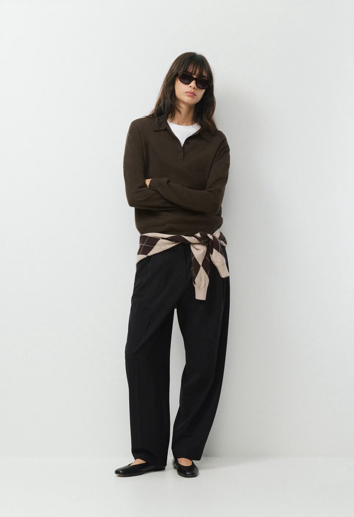 Bare Merino Wool Aspect Polo Sweater - CACAO NIB BROWN
