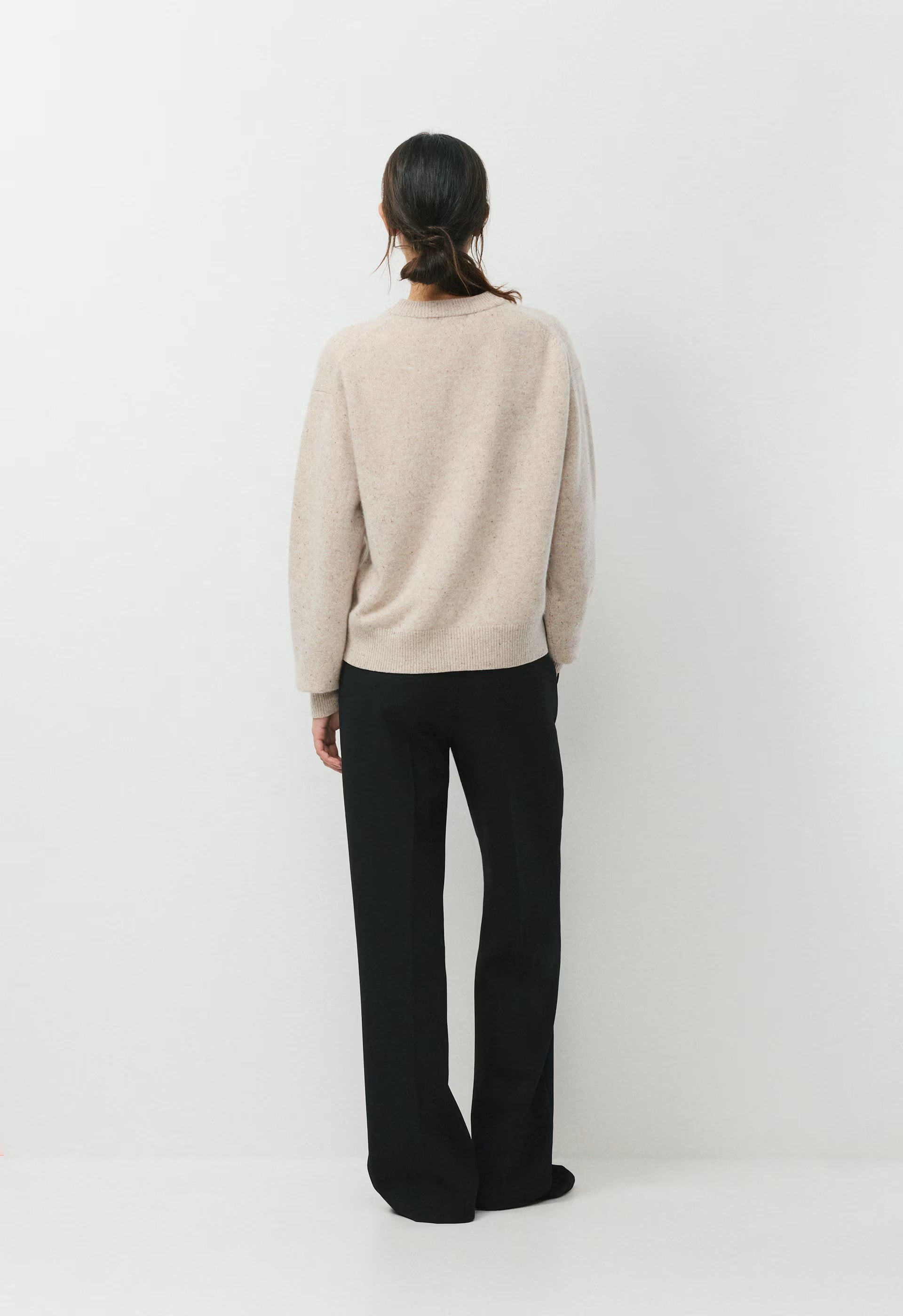 Essential Cashmere Acclaim Cardigan - SPECKLED MRCN BEIGE