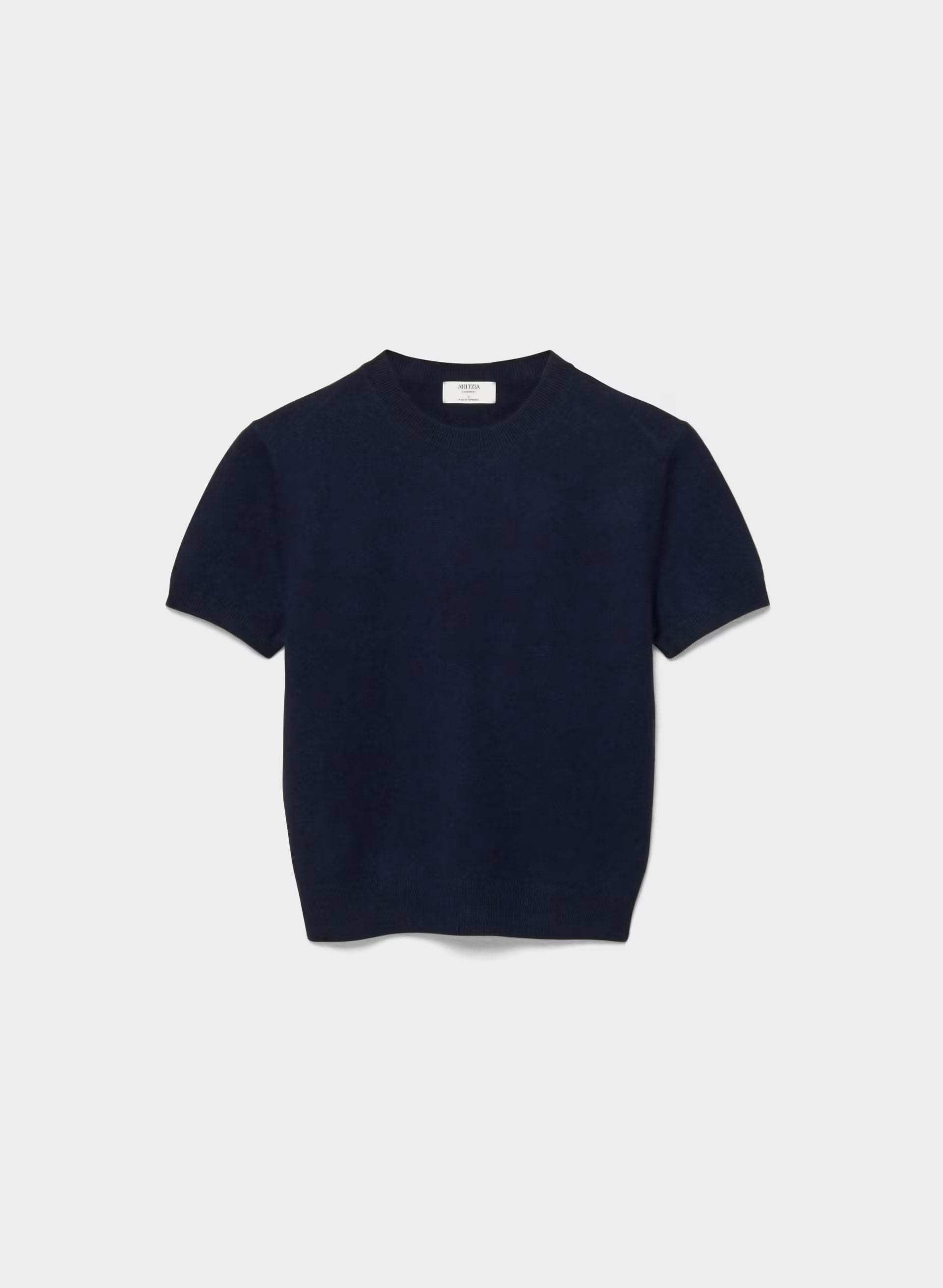 Bare Cashmere Bloor Shortsleeve Sweater - ADMIRAL NAVY