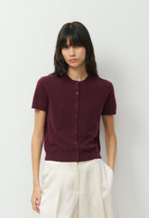 Bare Cashmere Noteworthy Shortsleeve Cardigan - GALA PLUM