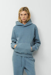 Cozy Sweatfleece Perfect Hoodie - LIVED-IN BLUE MIRAGE