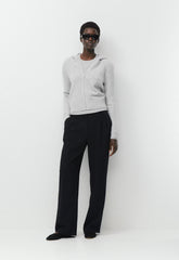 Essential Cashmere Idyllic Zip Hoodie - HEATHER CHROME