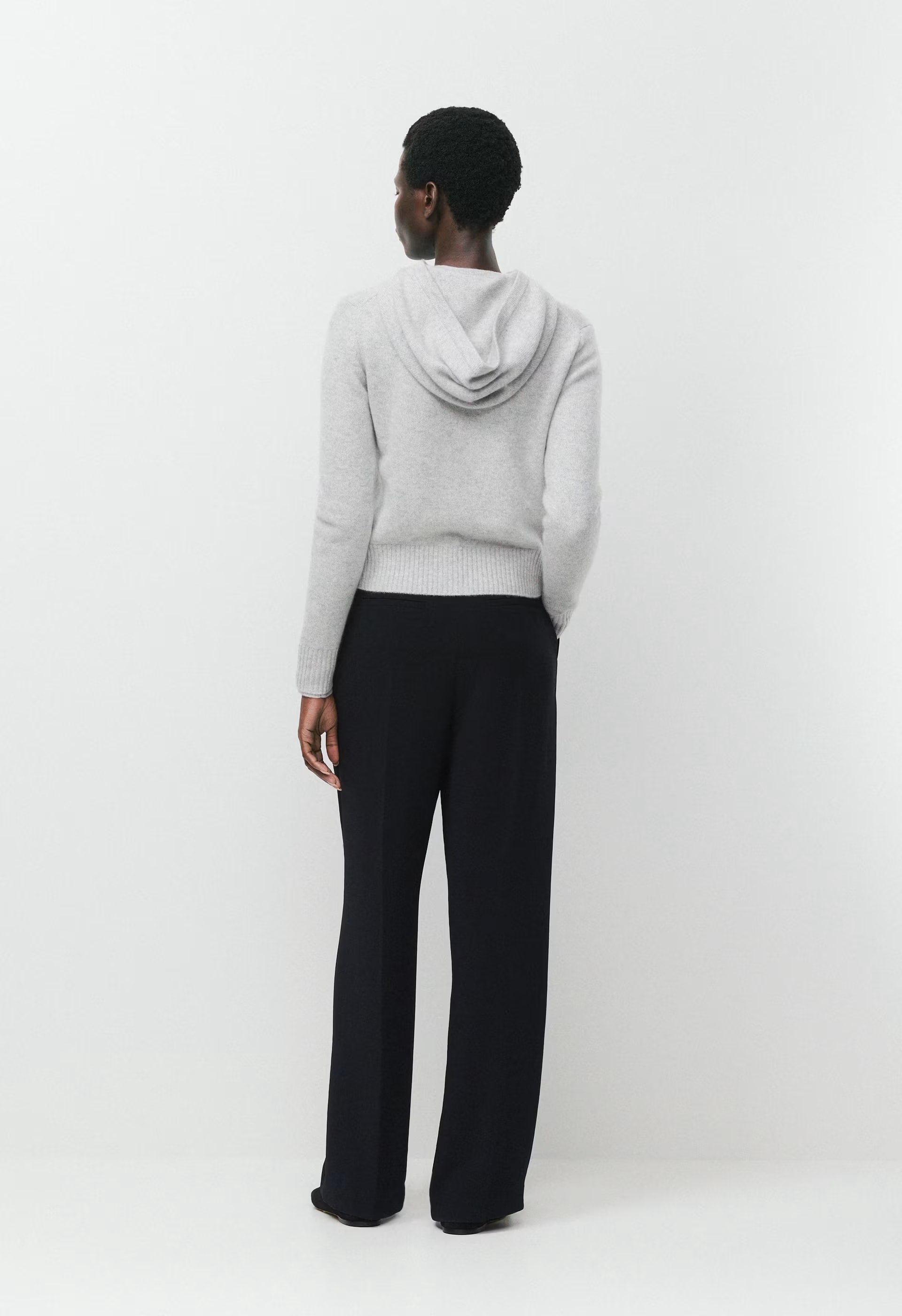 Essential Cashmere Idyllic Zip Hoodie - HEATHER CHROME