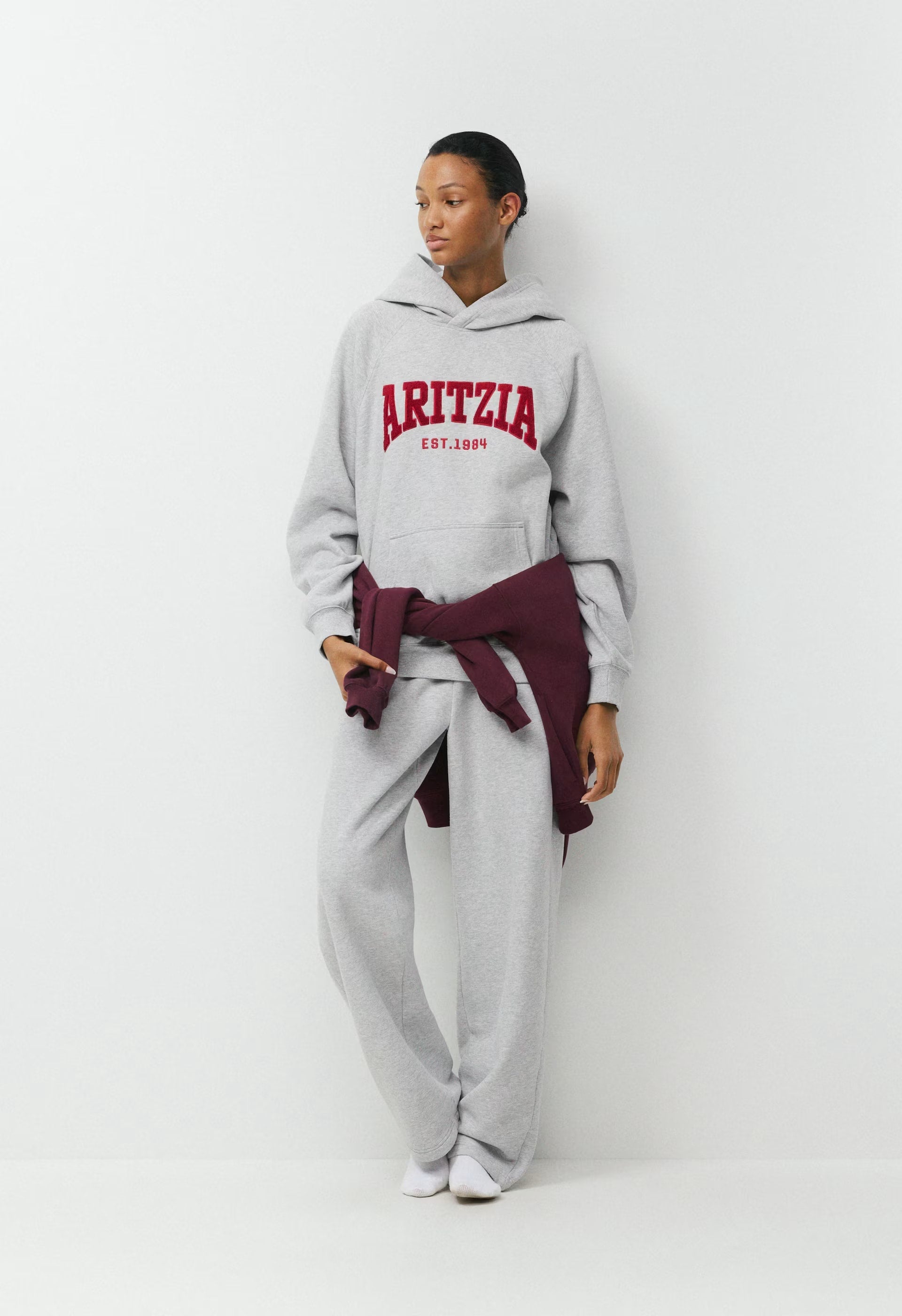 Cozy Sweatfleece Mega Raglan™ Hoodie - H CHROME/FLSH RED