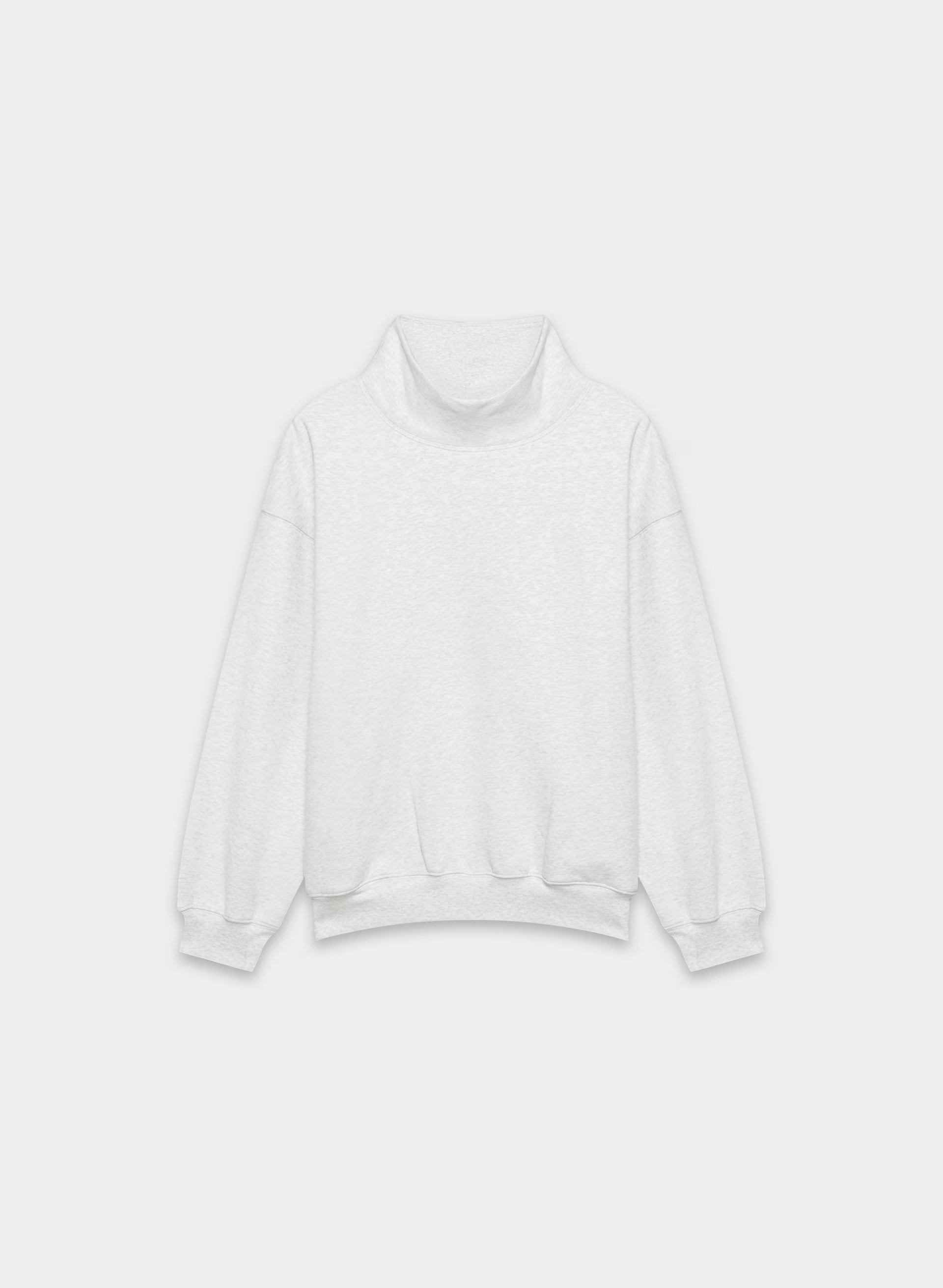 Cozy Sweatfleece Mega Funnel Neck - HEATHER CLOUD WHITE