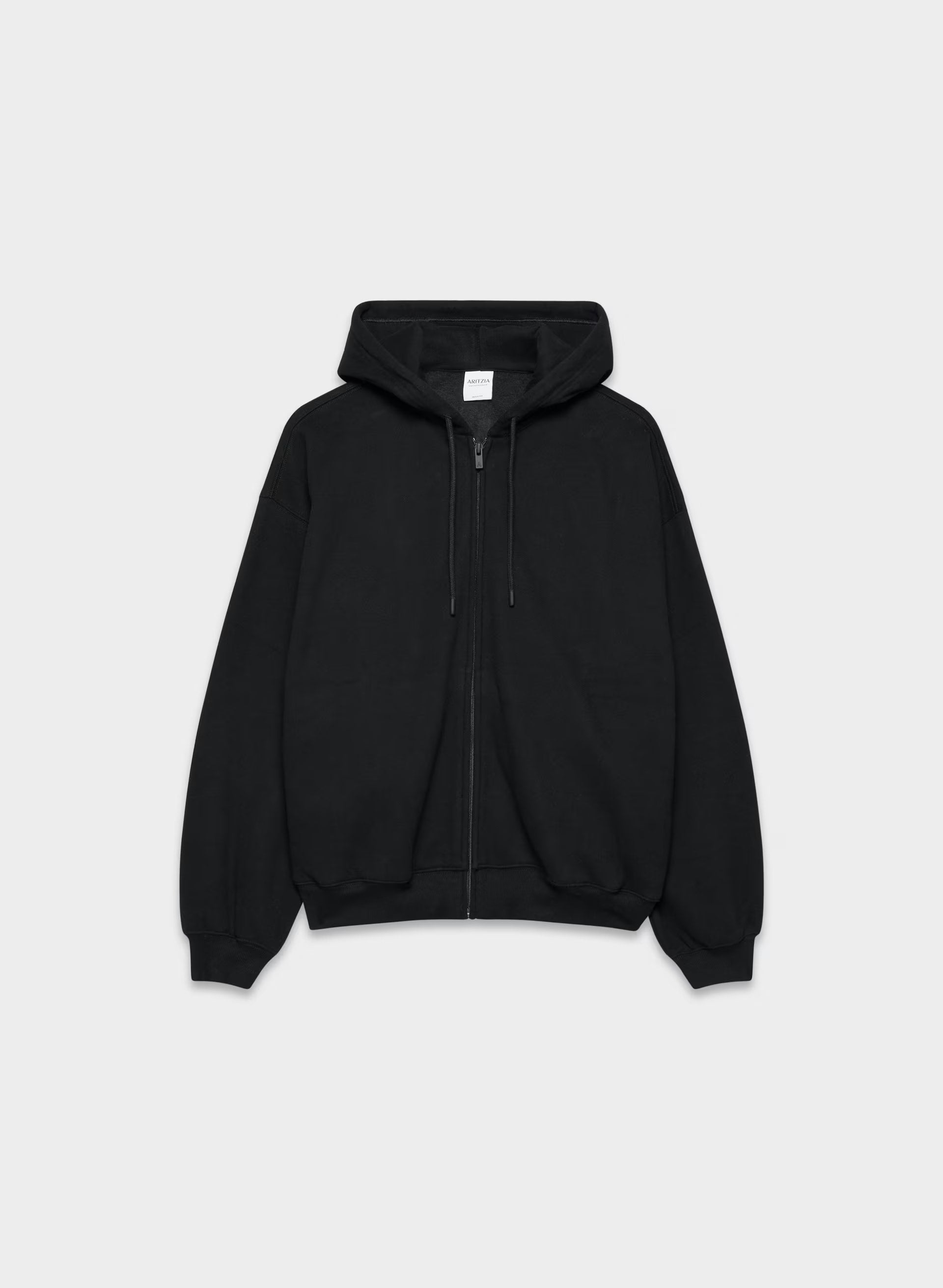Cozy Sweatfleece Mega Zip Hoodie - BLACK