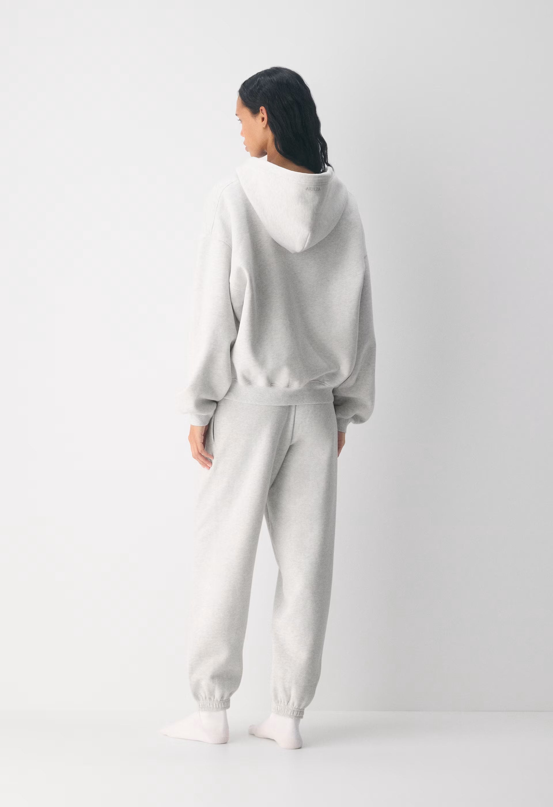 Cozy Sweatfleece Mega Zip Hoodie - HEATHER CLOUD WHITE