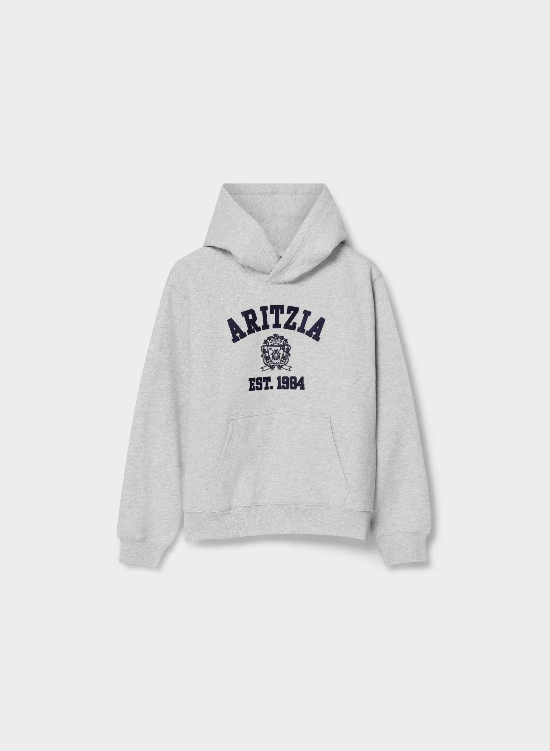 Cozy Sweatfleece Perfect Hoodie - HEATHER CHROME/AD NAVY