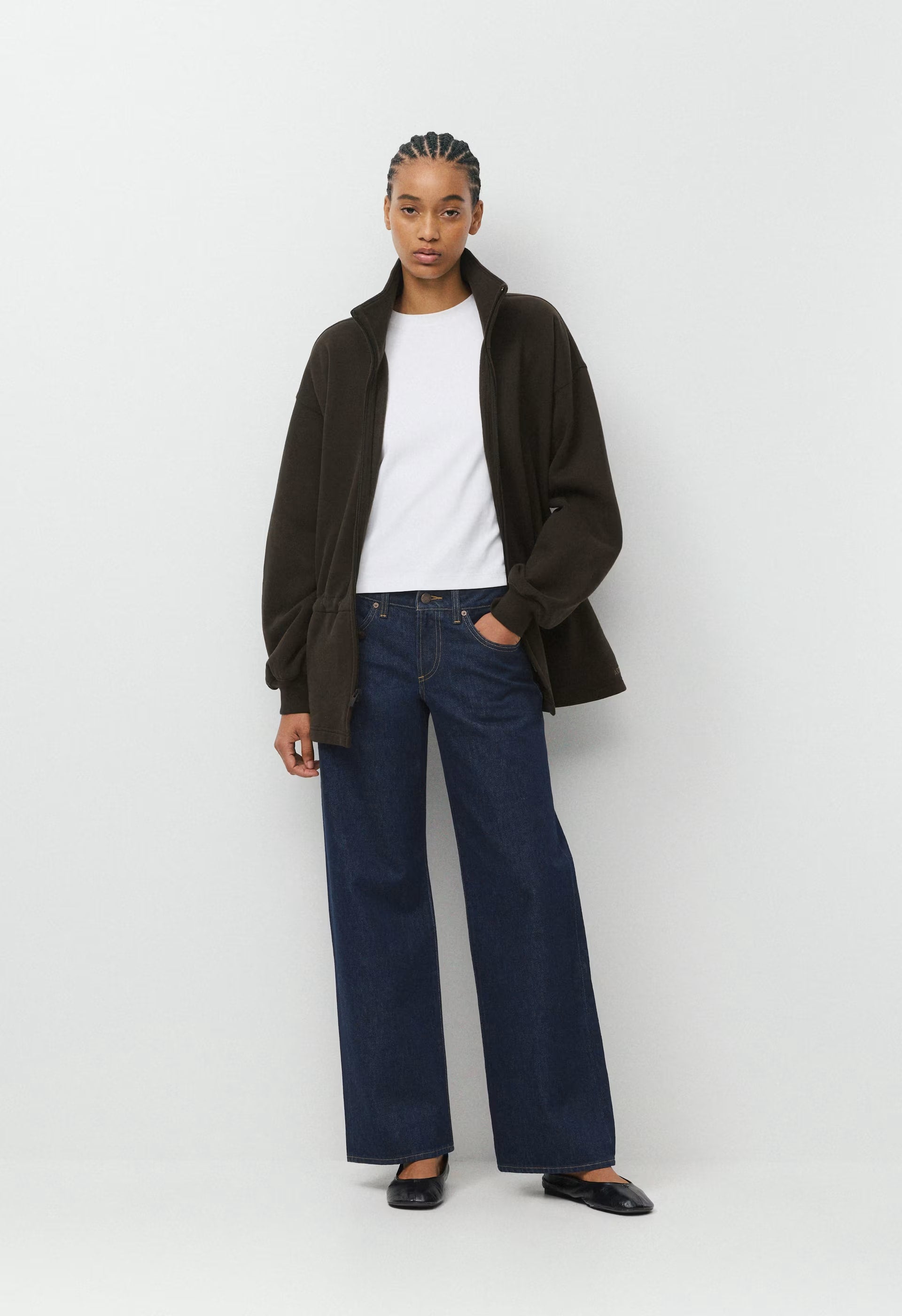 Cozy Sweatfleece Mega Cinch Zip-Up - CACAO NIB BROWN