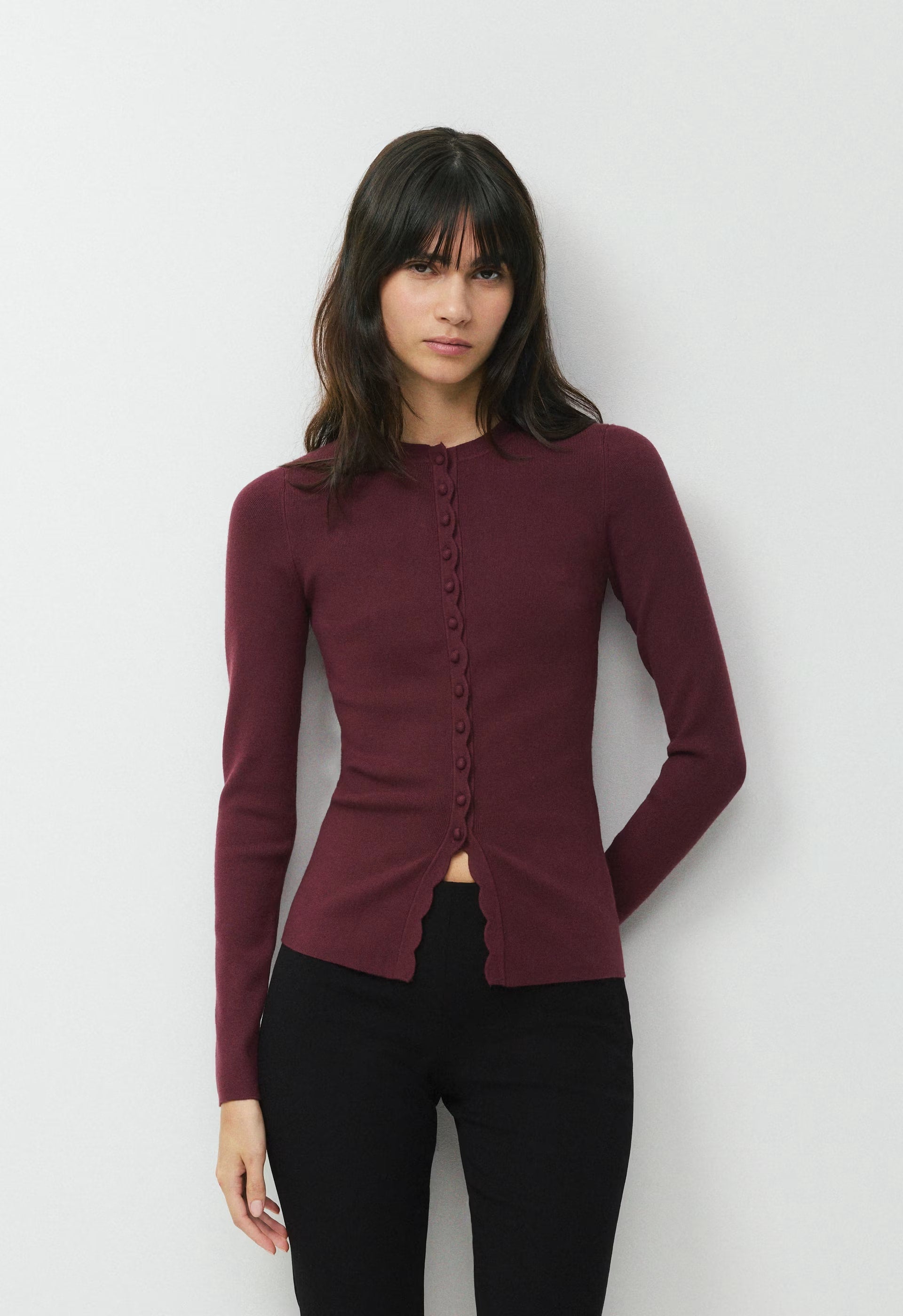 Shelly Cardigan - Wonder Yarn - GALA PLUM