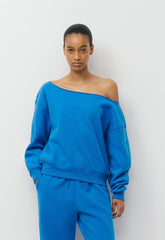 Cozy Sweatfleece BF Off-Shoulder Sweatshirt - LAZULI BLUE