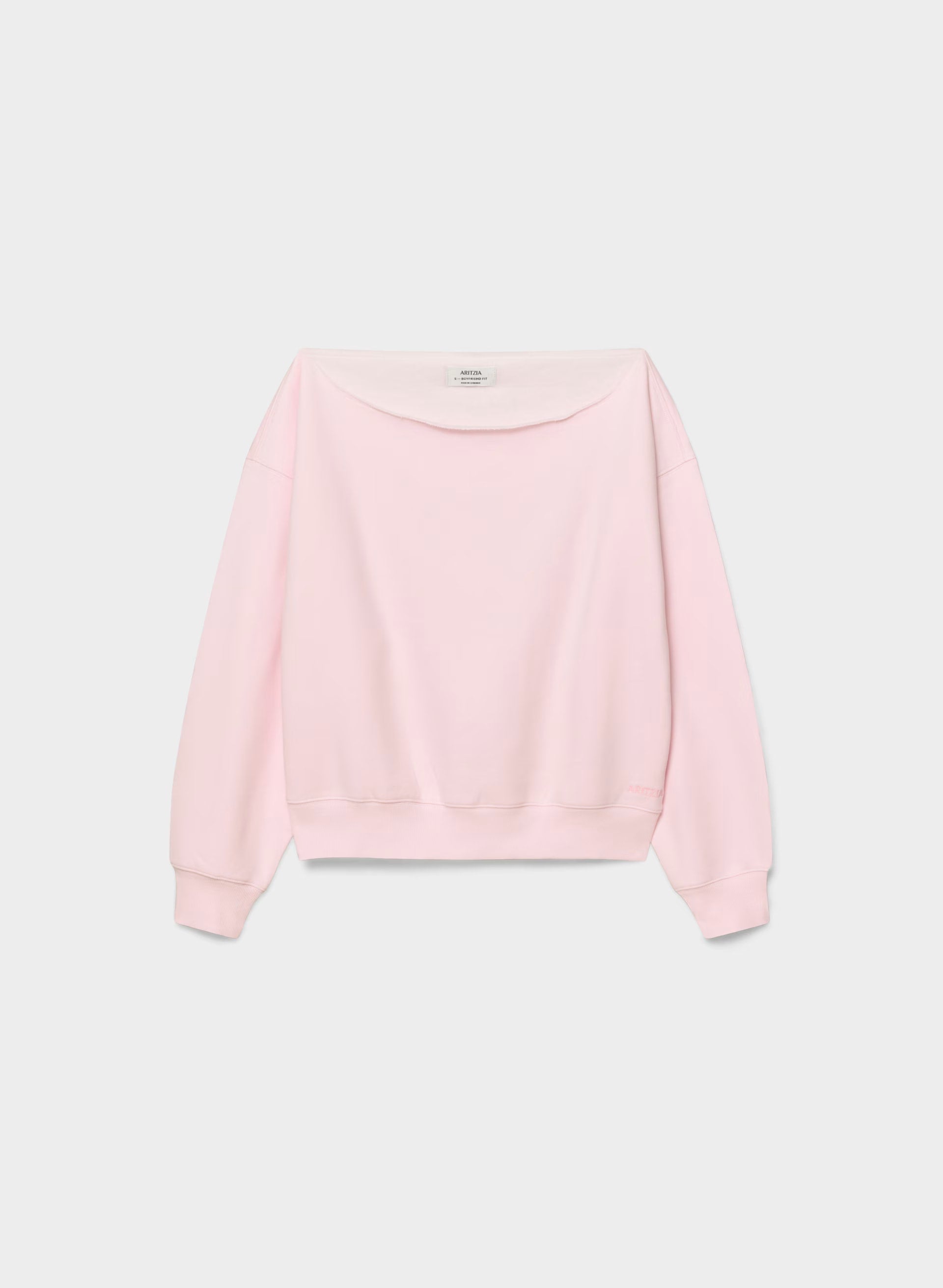 Cozy Sweatfleece BF Off-Shoulder Sweatshirt - MAGNOLIA