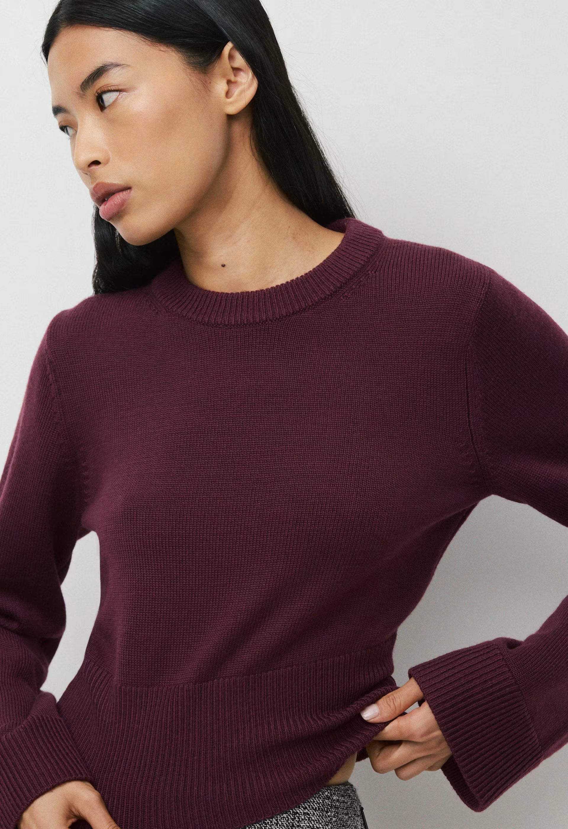 Byline Merino Wool Sweater - GALA PLUM
