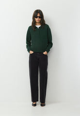 Essential Cashmere Museo Polo Sweater - FIGTREE GREEN