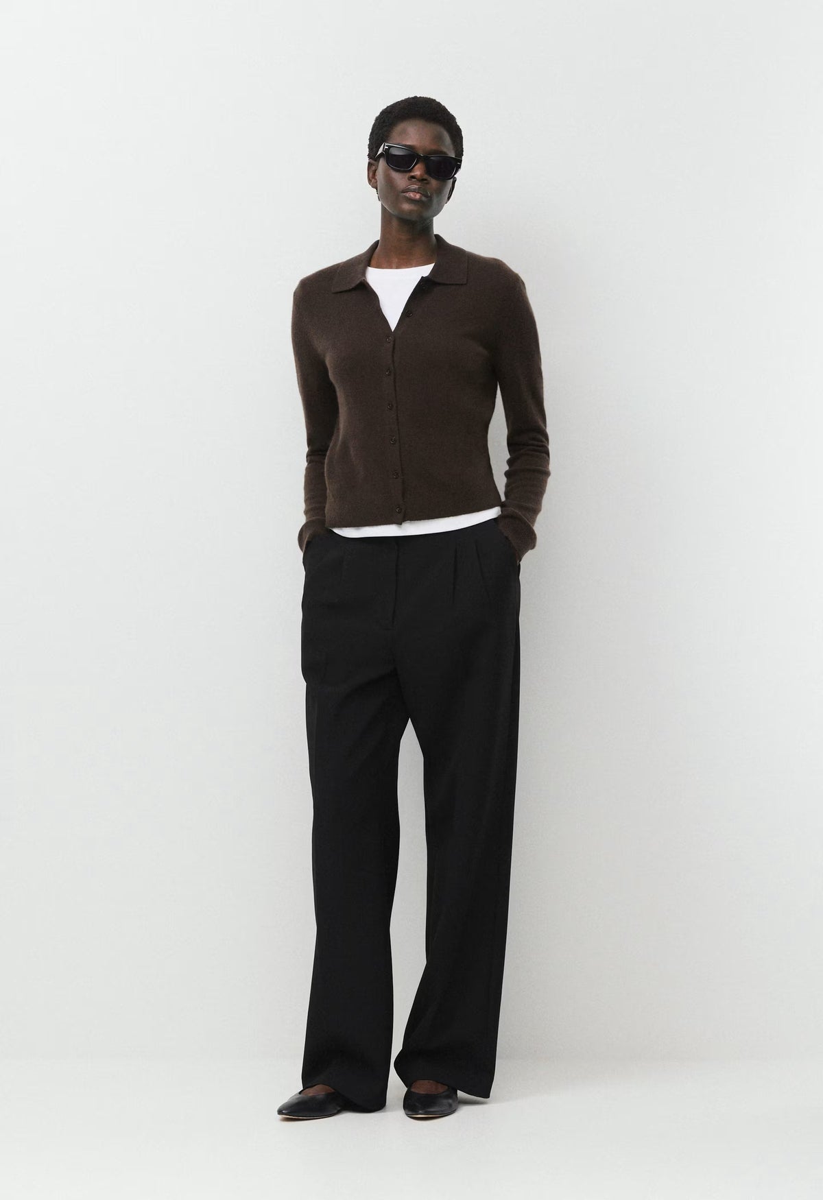 Bare Cashmere Foundation Cardigan - CACAO NIB BROWN