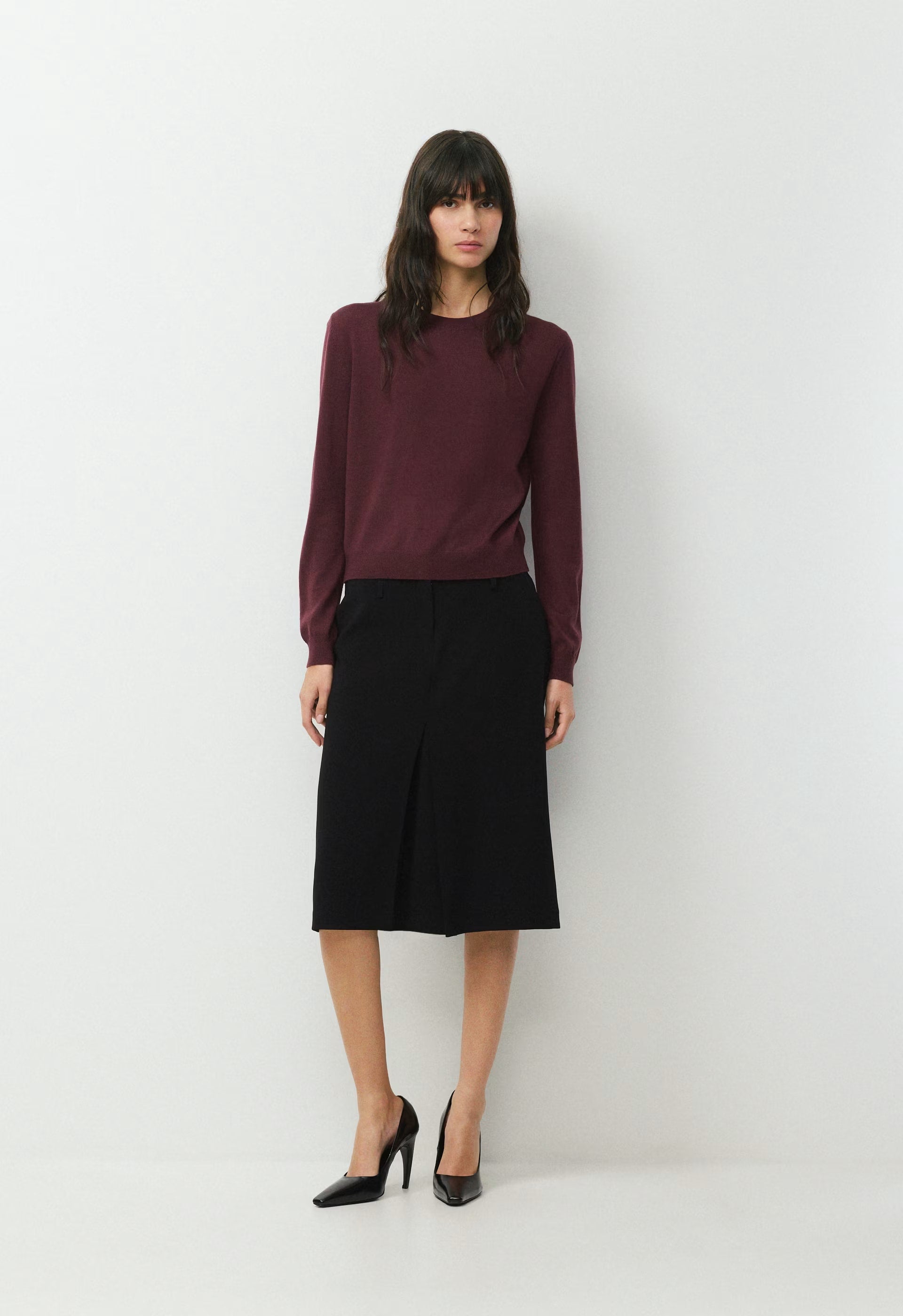 Bare Merino Wool Bloor Sweater - GALA PLUM