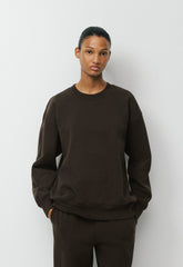 Cozy Sweatfleece Boyfriend Crew Sweatshirt - CACAO NIB BROWN
