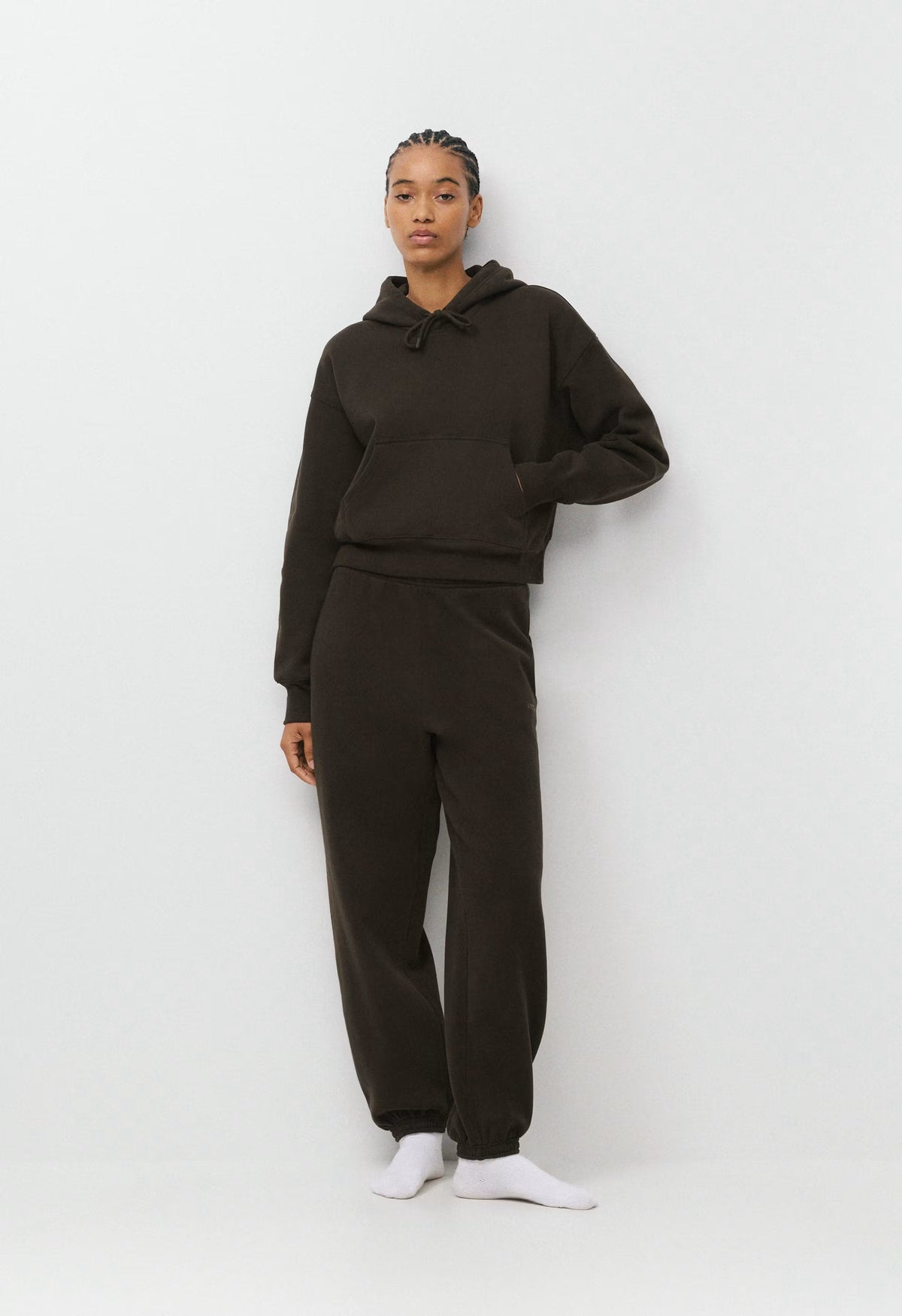 Cozy Sweatfleece Boyfriend Boxy Hoodie - CACAO NIB BROWN