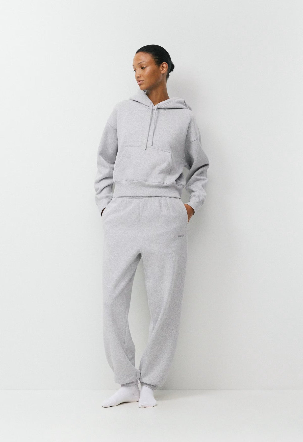 Cozy Sweatfleece Boyfriend Boxy Hoodie - HEATHER CHROME