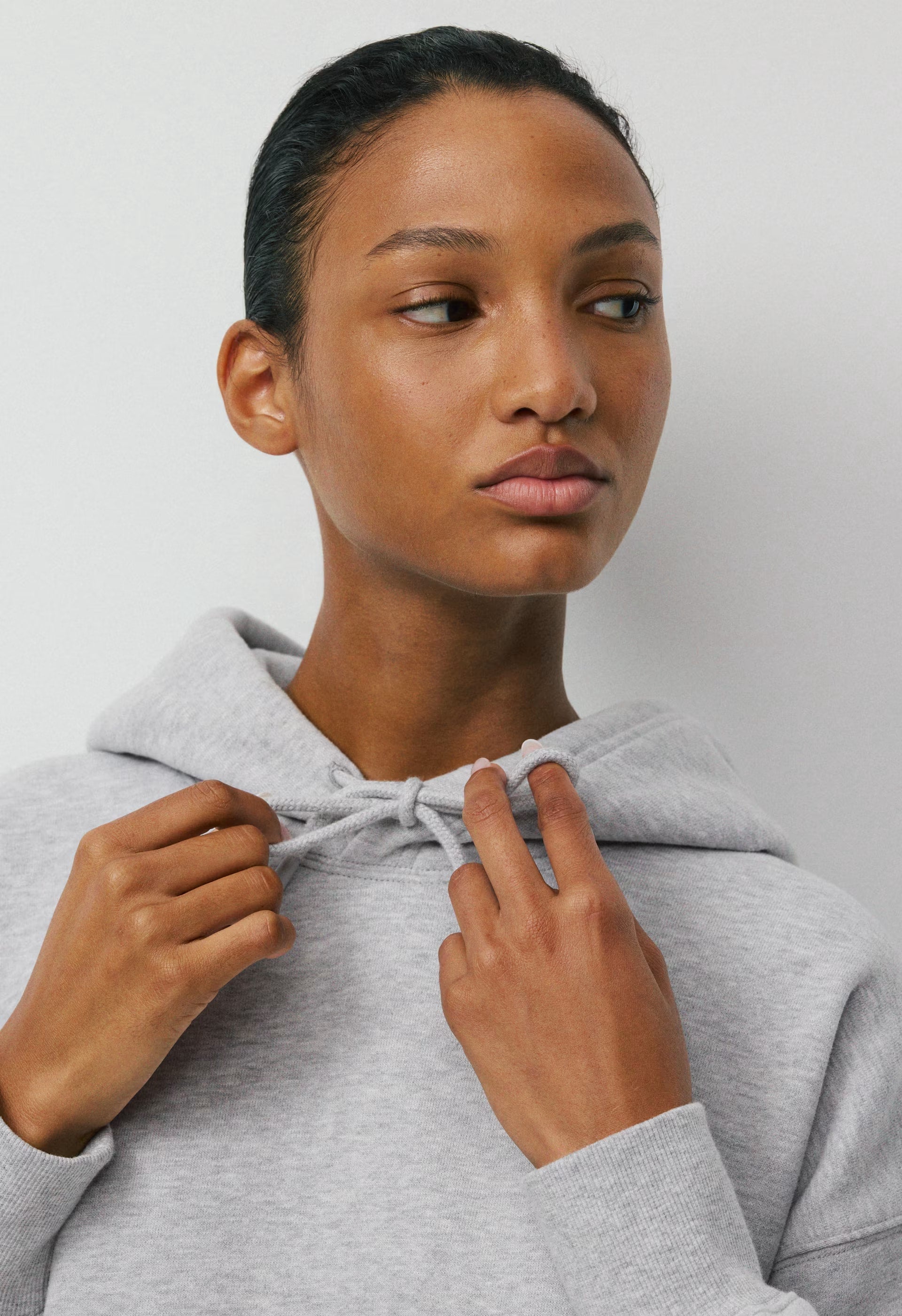 Cozy Sweatfleece Boyfriend Boxy Hoodie - HEATHER CHROME