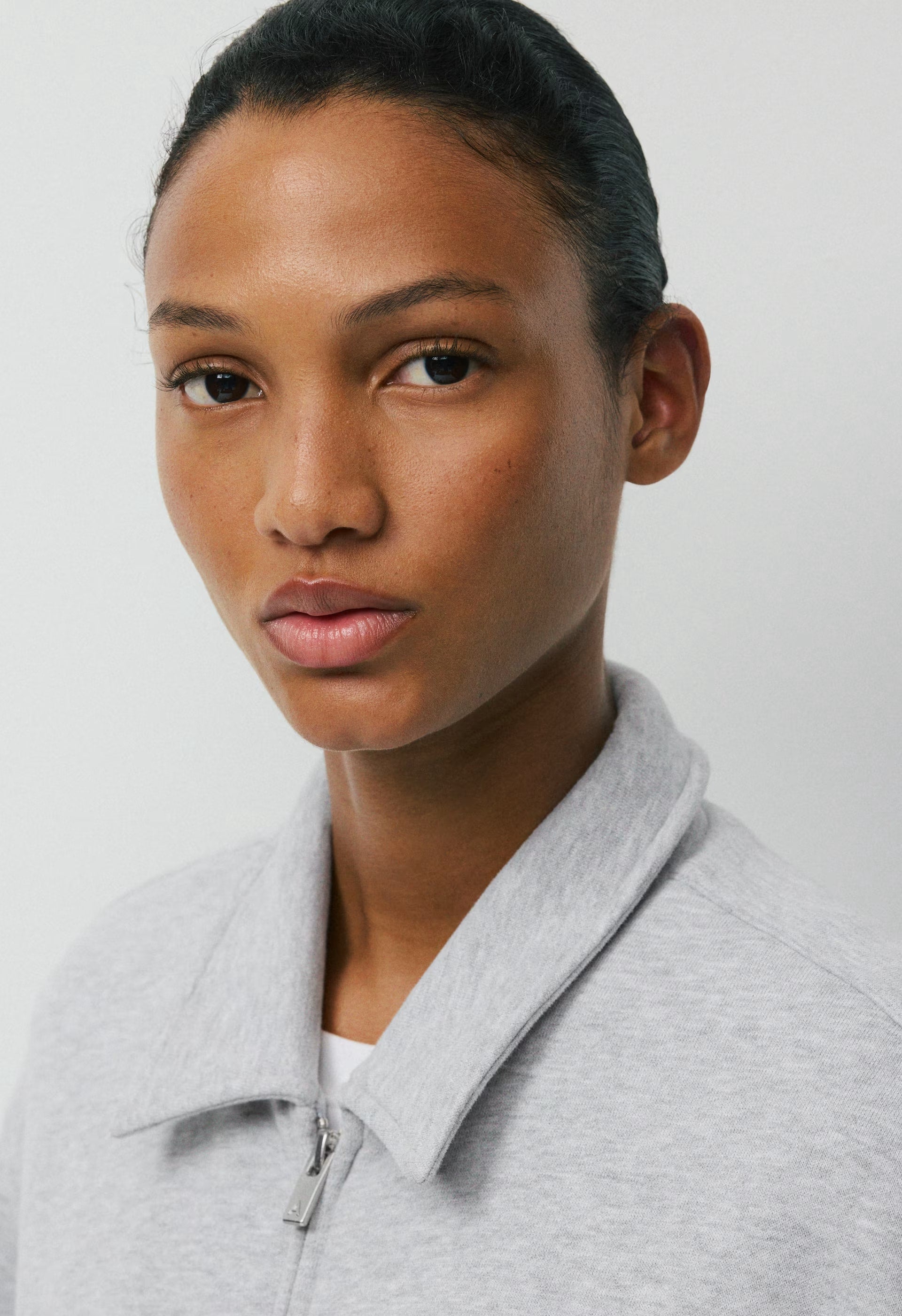Cozy Sweatfleece Boyfriend Blouson Jacket - HEATHER CHROME