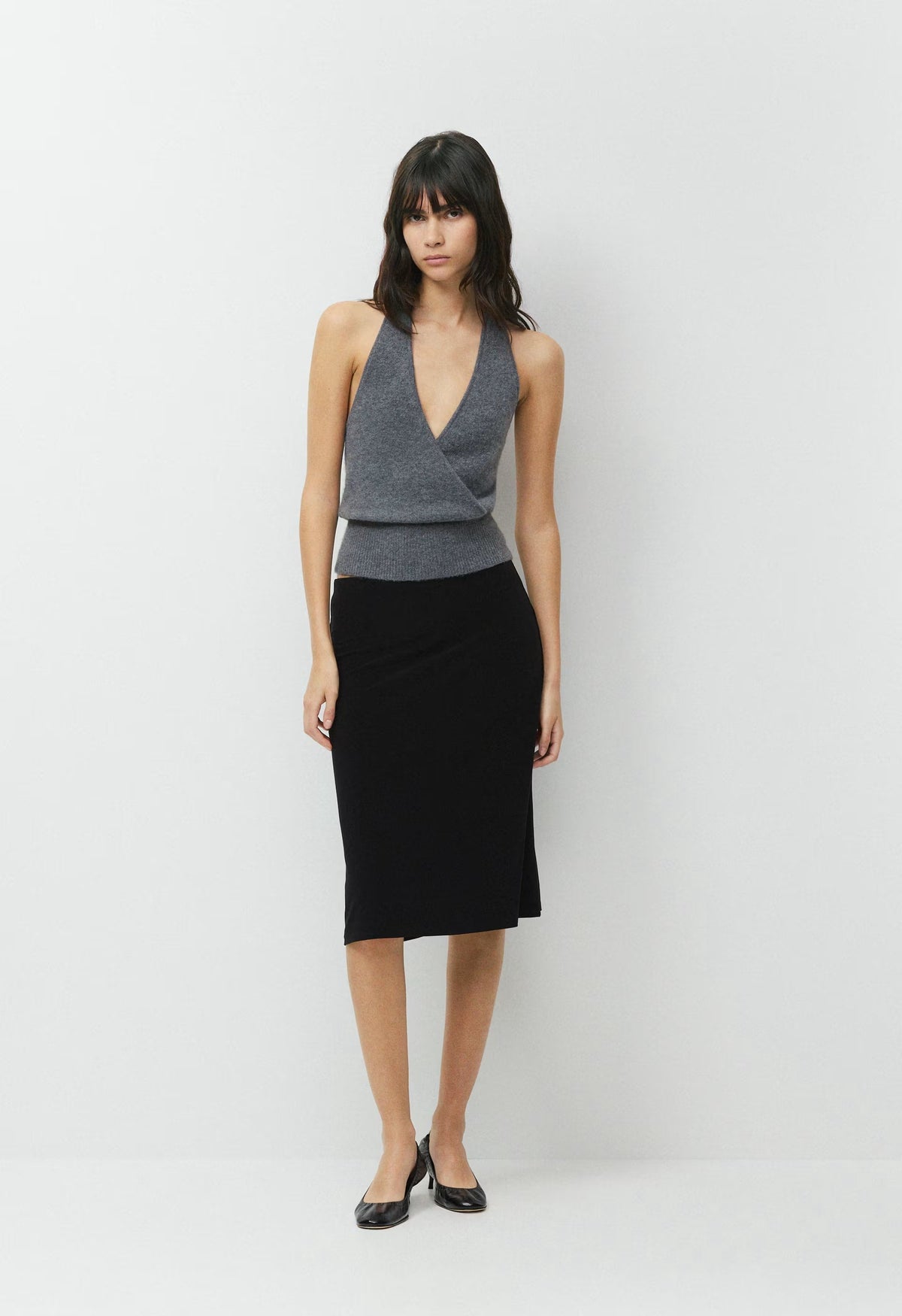 SoftSpoke™ Gaze Halter Top - HEATHER DARK GREY