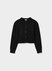 Bay Merino Wool Cardigan - BLACK