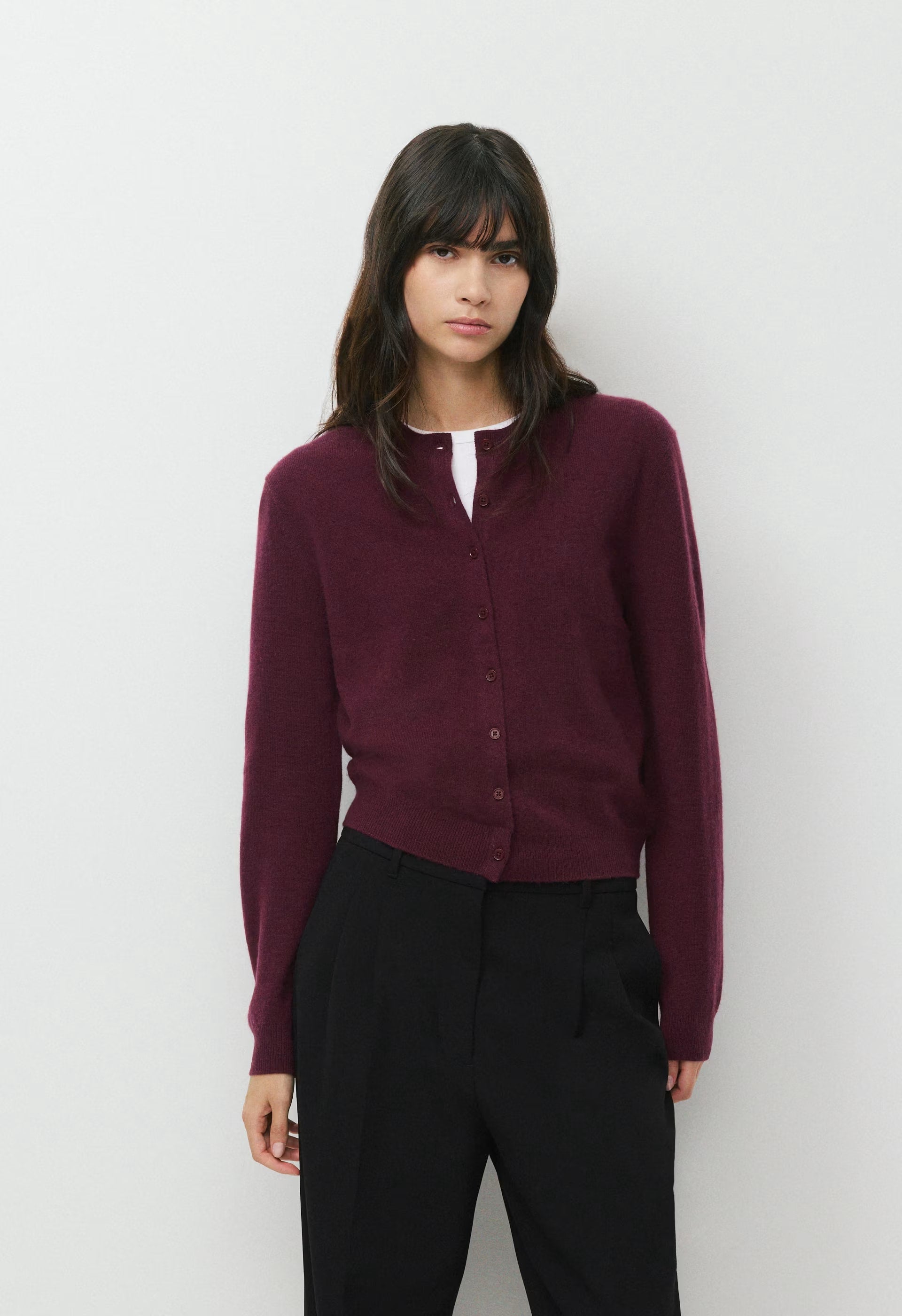 Bare Cashmere Noteworthy Cardigan - GALA PLUM